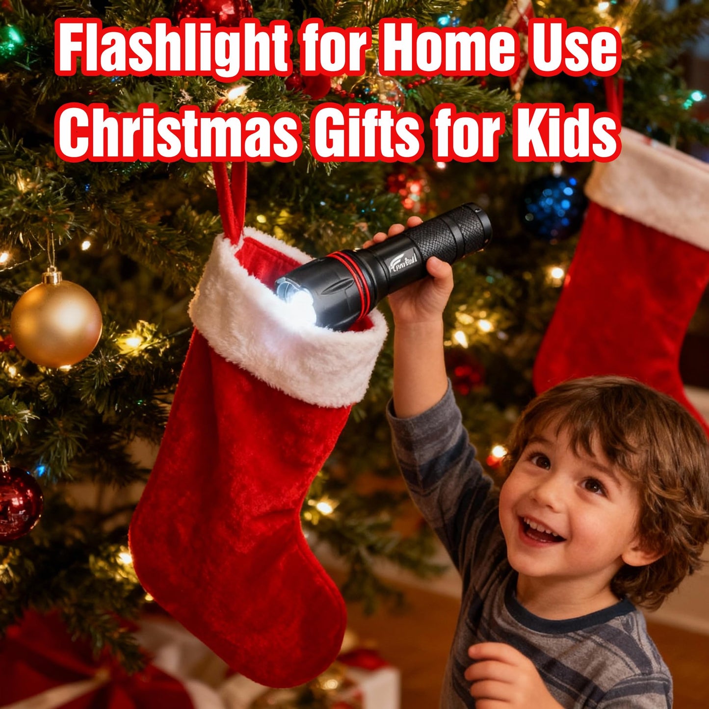 Hausbell A100 Led Flashlights - Waterproof, Zoomable, 5 Modes, 2 Pack, Black, Aluminum