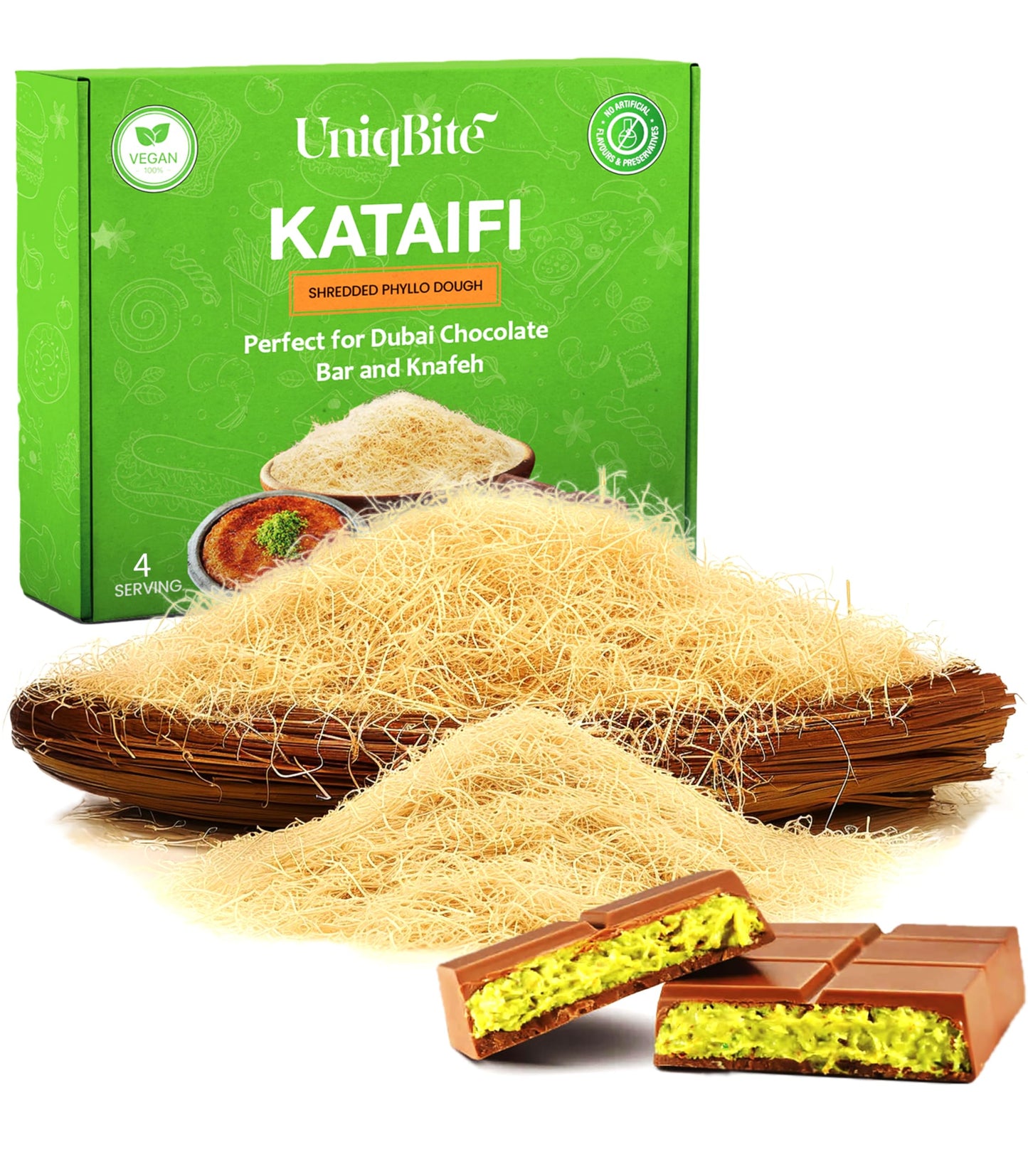 Kataifi Pastry for Dubai Chocolate Bar 7 oz (200g) Dried Shredded Fillo Dough Phyllo Dough Kadayif Katafi Knafeh