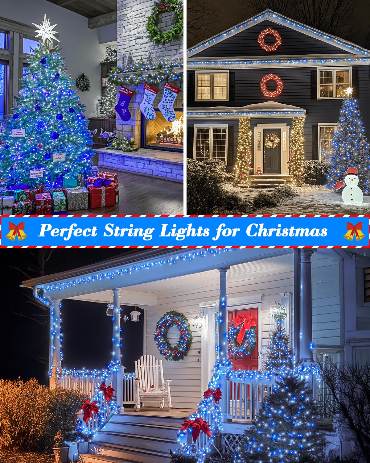 Jixxulvu Blue White Christmas Lights Outdoor Total 710Ft 1800 Led Extra Long String Lights Waterproof Timer & Memory 8 Modes Dimmable Plug In Fairy For Outside Tree Wedding Patry