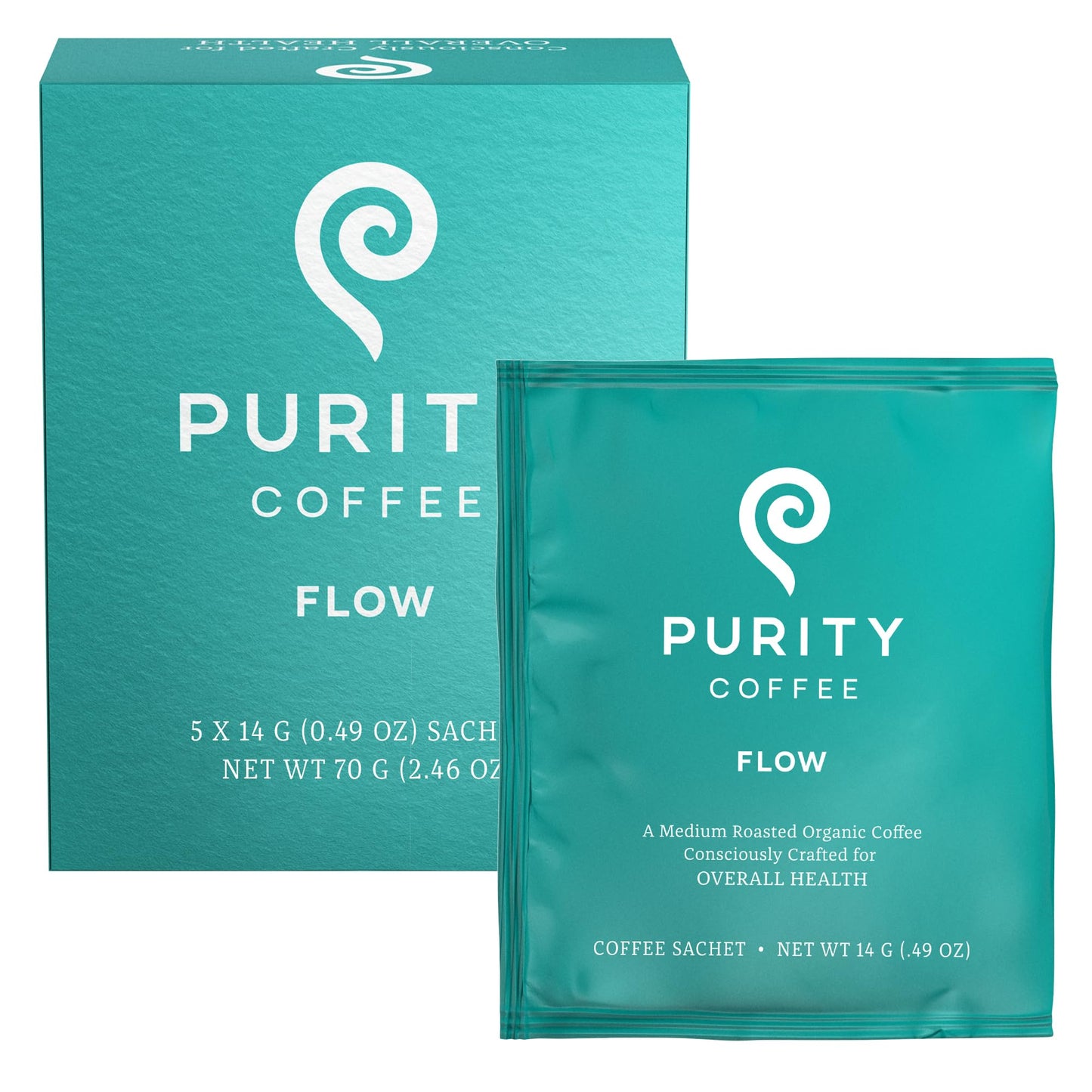 Purity Coffee FLOW Medium Roast Organic Coffee - USDA Certified Organic Specialty Grade Arabica Single-Serve Packets - Third Par