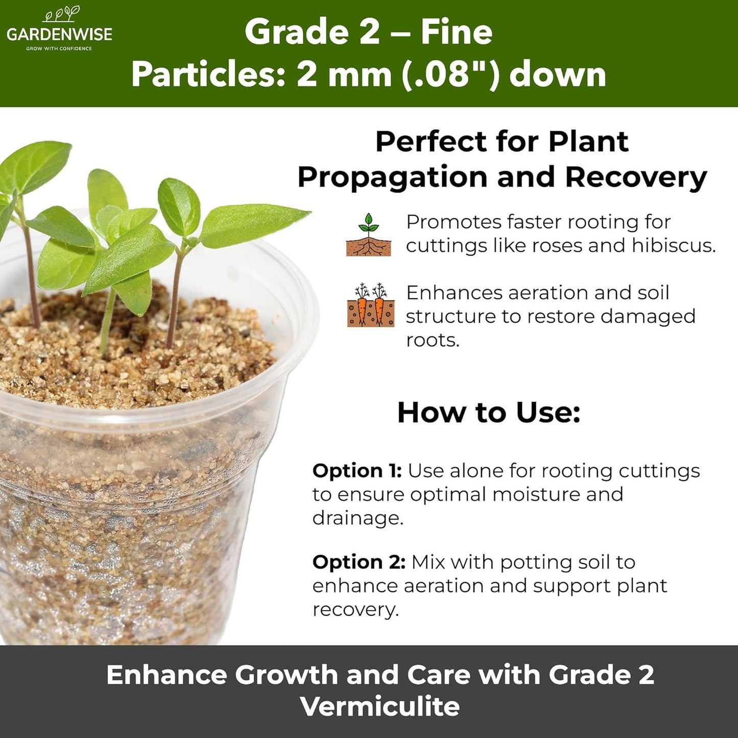 Organic Fine Vermiculite for Indoor Gardening Plants and Mushrooms – Enhances Soil Aeration, Seed Germination, Rooting Cuttings – Small Packages and Bulk (Vermiculite Grade 2 – Fine, 5 qt)