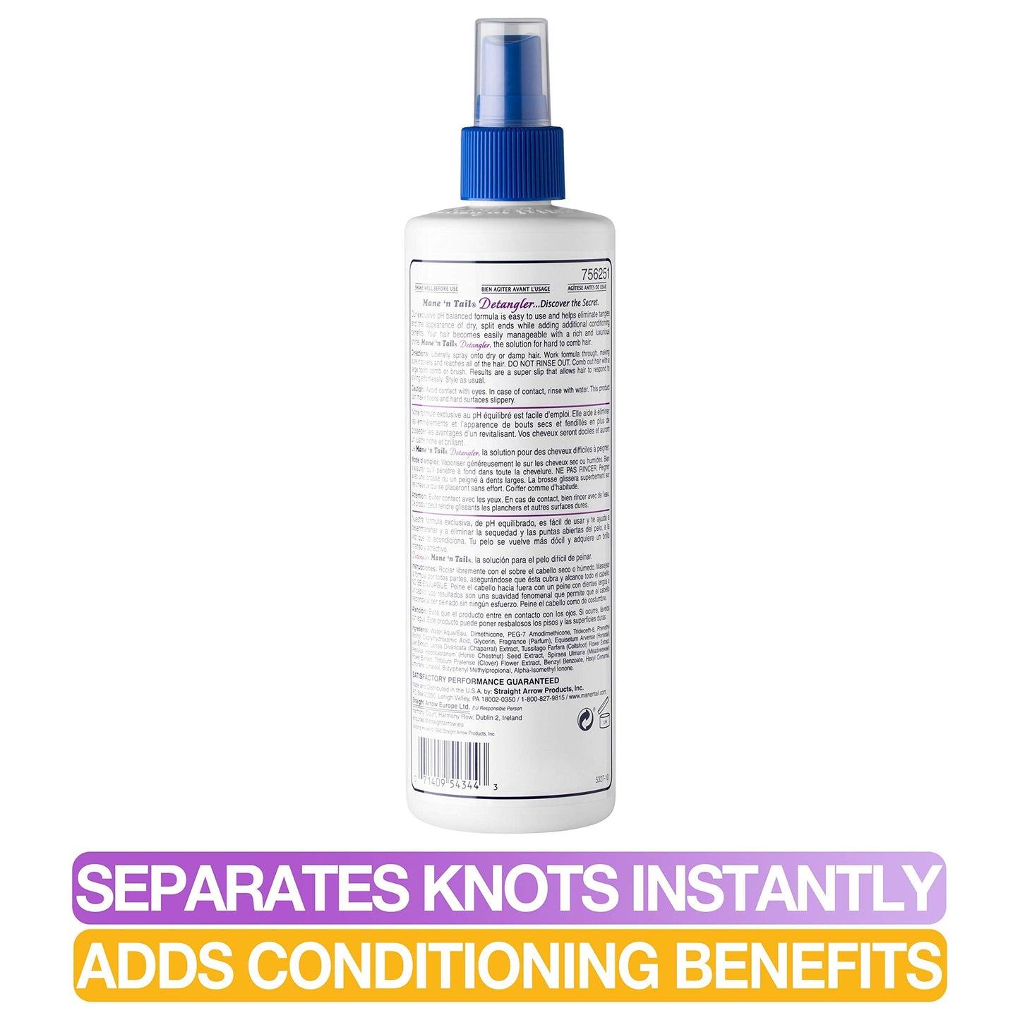 Mane 'n Tail Detangler 12 oz - pH Balanced Formula to Eliminate Tangles, Knots & Split Ends, Adds Shine and Improves Manageabili