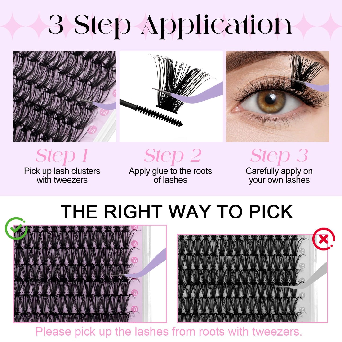DIY Lash Extension Kit 100D Wispy Lashes 280PCS D Curl 10-18mm Individual Cluster Lashes Kit Includes Lash Bond and Seal,lash Tw