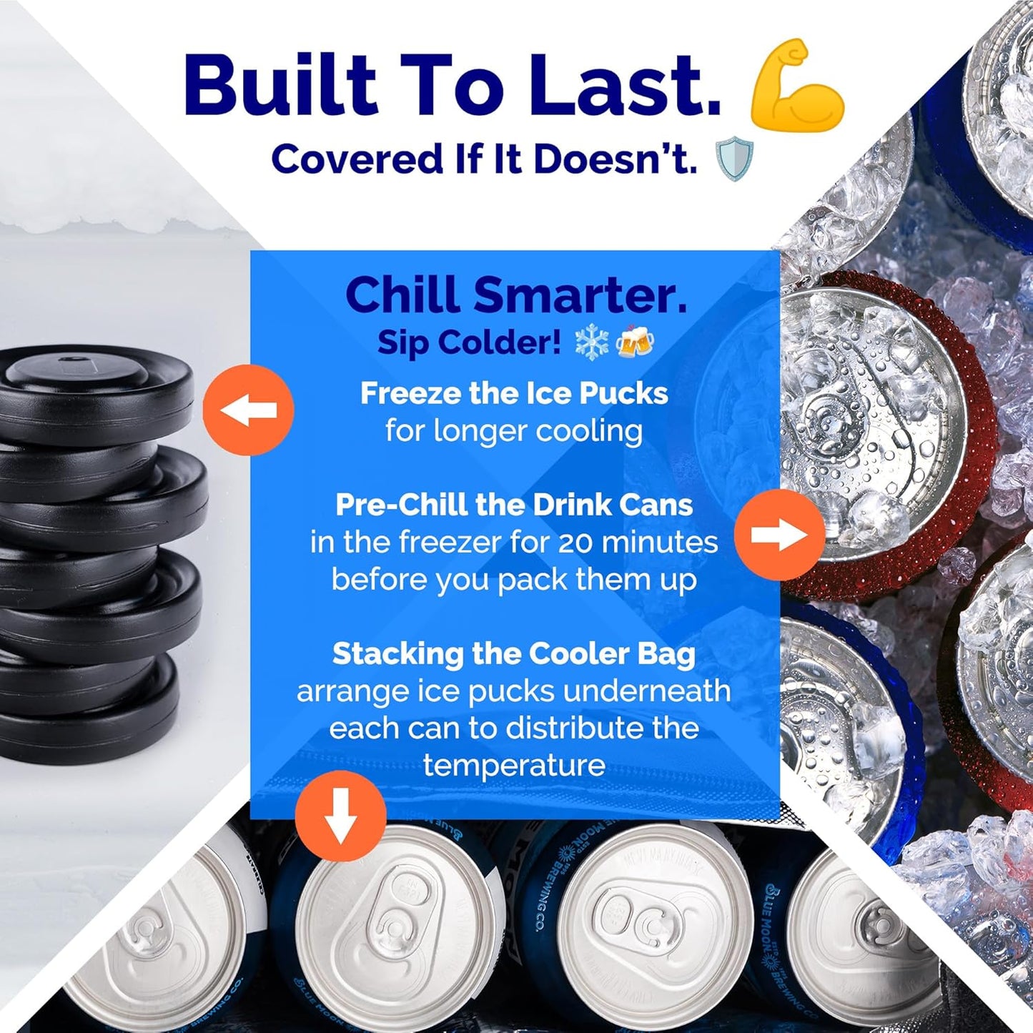 9 Can Insulated Golf Beer Sleeve with 7 Ice Pack Coolers - 8mm Thick Insulation Keeps Drinks Cold and Leak Proof Zipper β Customer-Favorite Golfing Gifts & Golf Bag Accessories