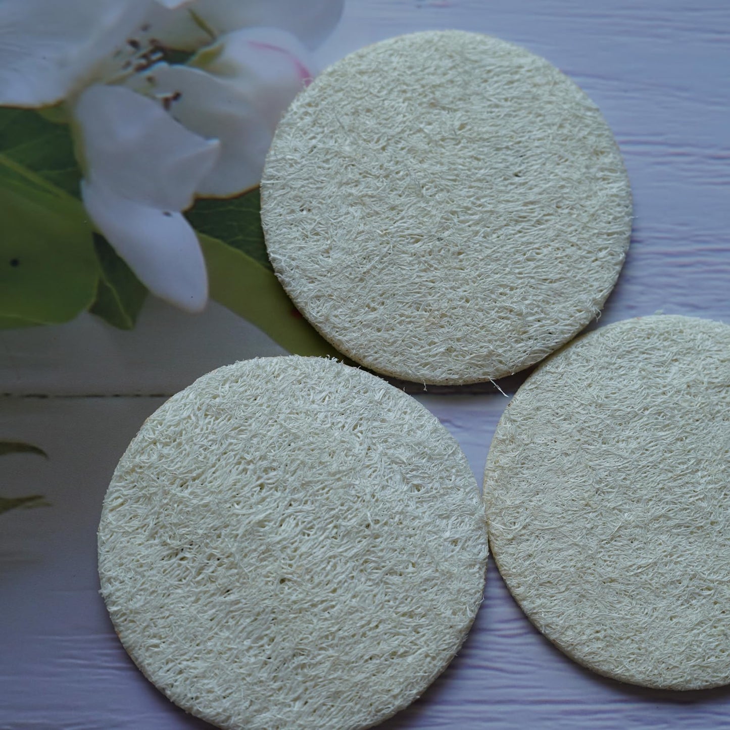 30 pcs Exfoliating Loofah Face Pads Diameter for 2.75'' Natural Facial Body Scrubbers Facial Brush for Massage Face Cleaning Mak