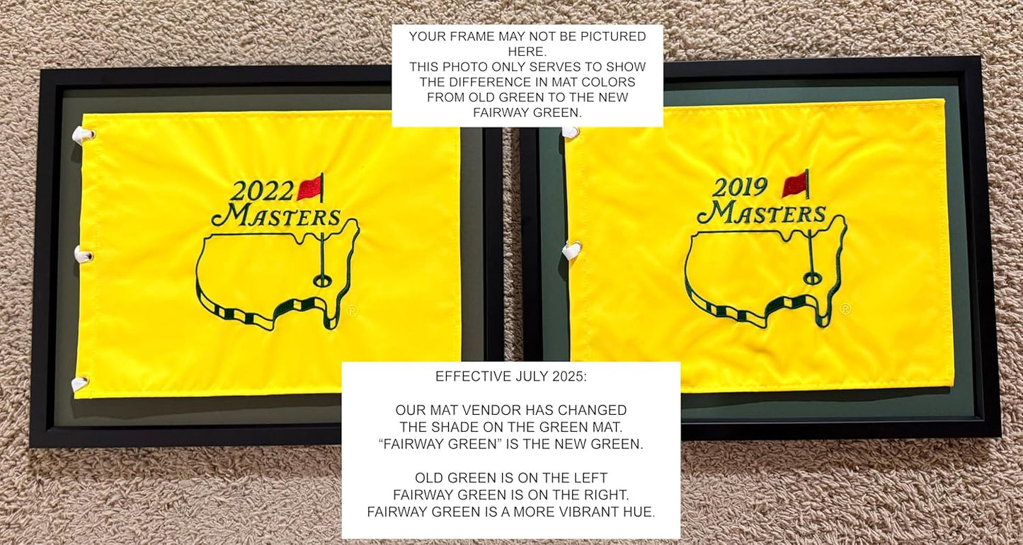 Custom Size Golf Scorecard Frame; Black Wood Frame, Scorecard Size 5x12, Mat Color Green