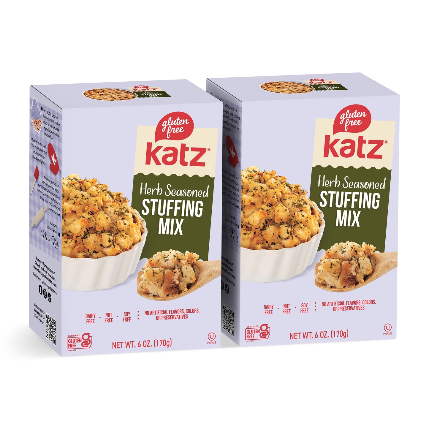 Katz Gluten Free Herb Seasoned Stuffing Mix Perfectly For All Your Holiday And Everyday Cooking Needs With No Artificial Flavors Colors Or Preservatives Pack of 2 (6 Oz)