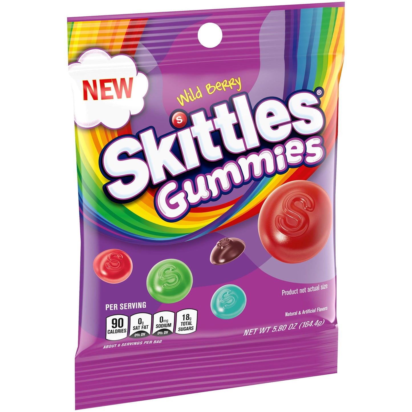 SKITTLES Wild Berry Gummy Candy, Gummy Snacks, Individually Wrapped Candy Bags Bulk, 5.8 oz Bag (Pack of 12)