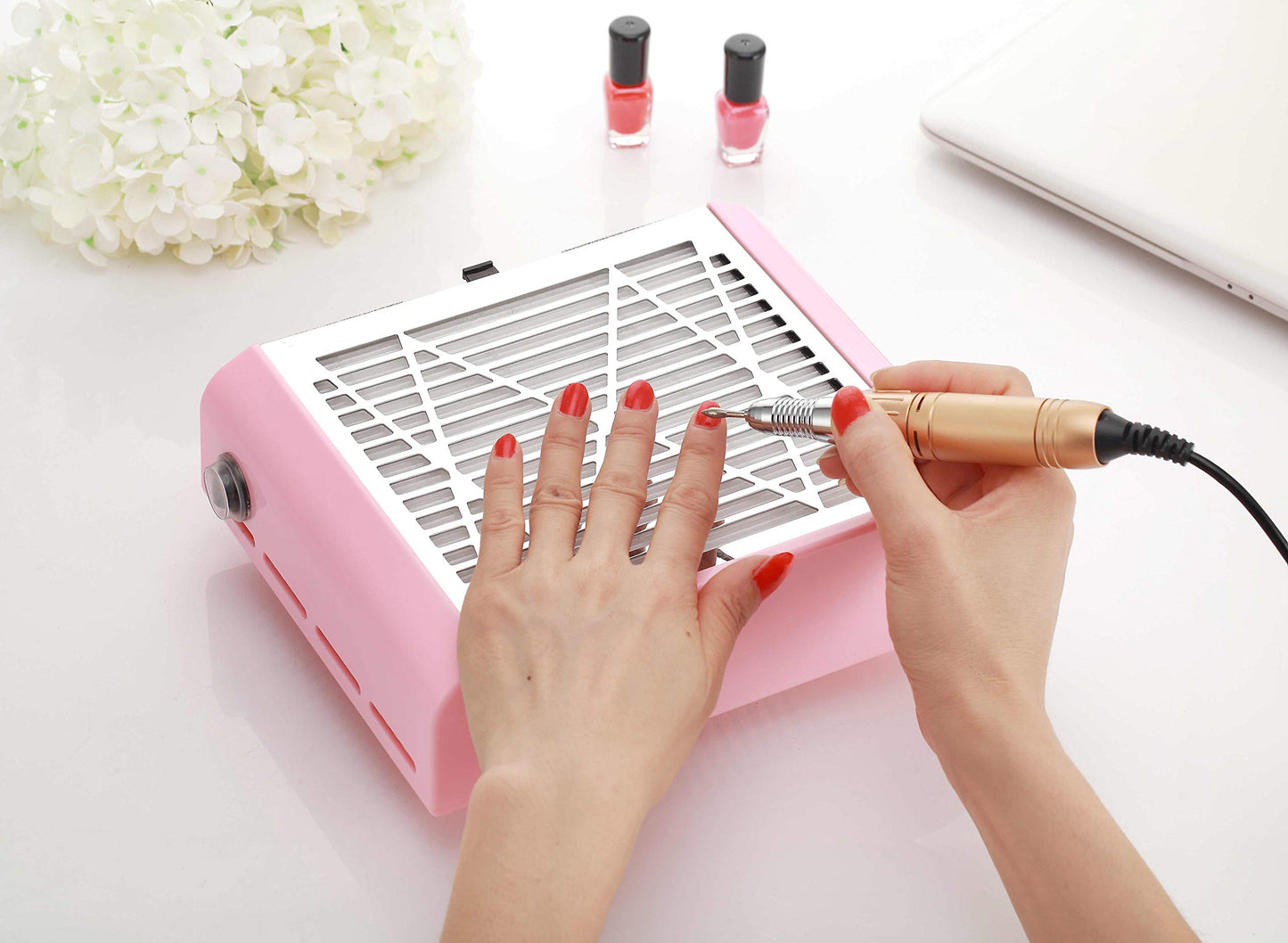 Miss Sweet Electric Nail dust Collector for Manicure (Pink)