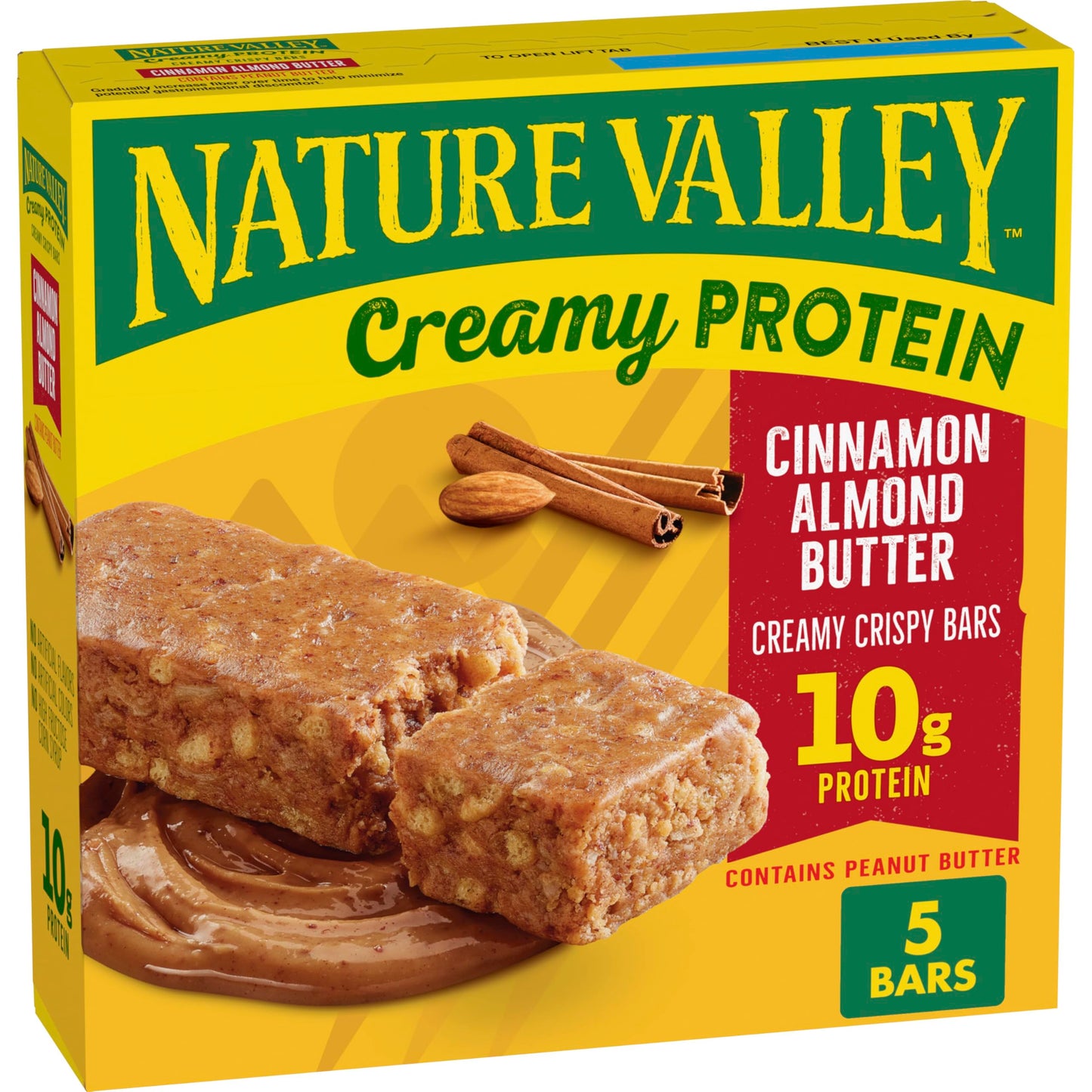 Nature Valley Creamy Protein Bars Cinnamon Almond Butter 10g Protein Snacks 5 Bars 7.45 oz