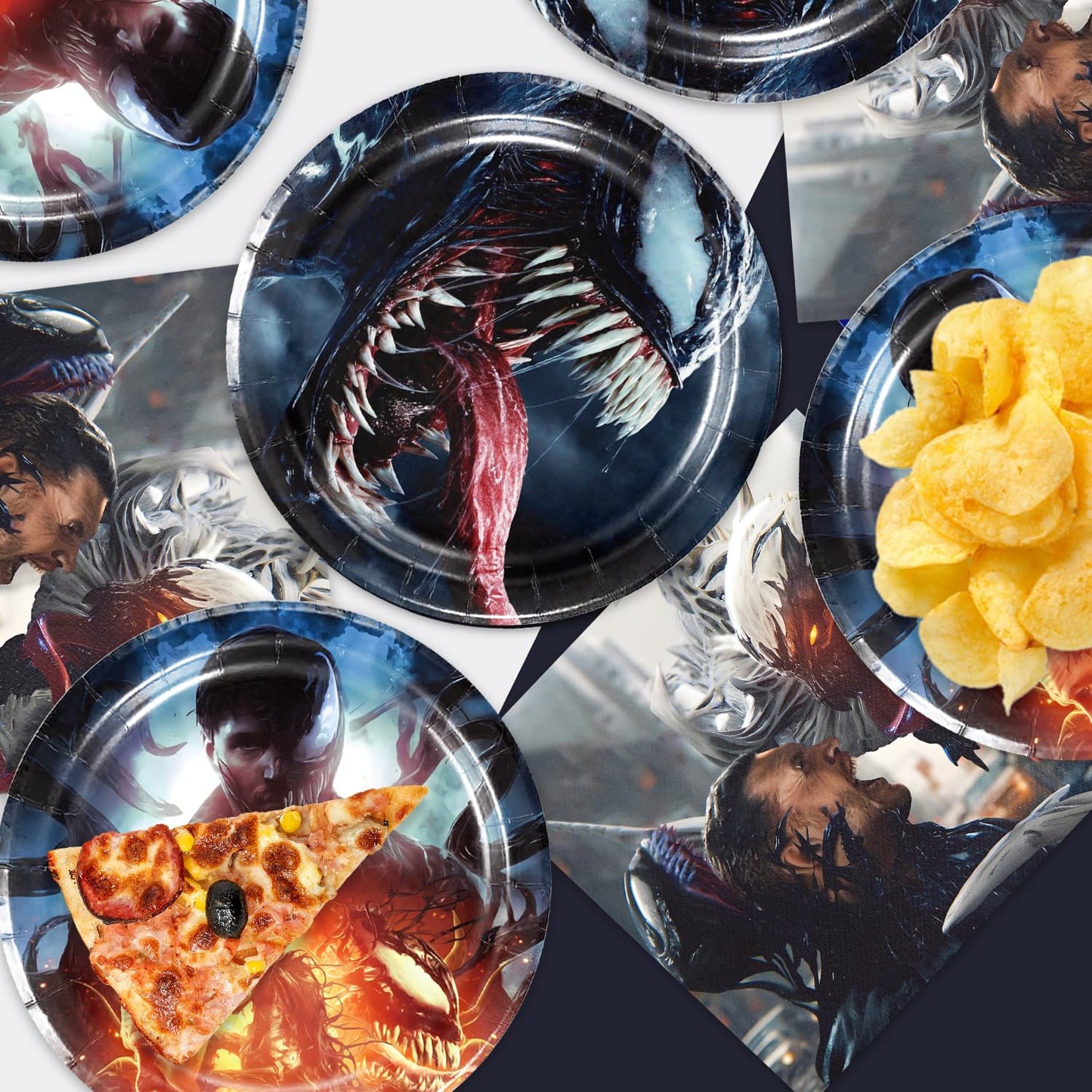 40Pack Venom Party Supplies include 20 plates, 20 napkins for The Ven-ombirthday party decoration