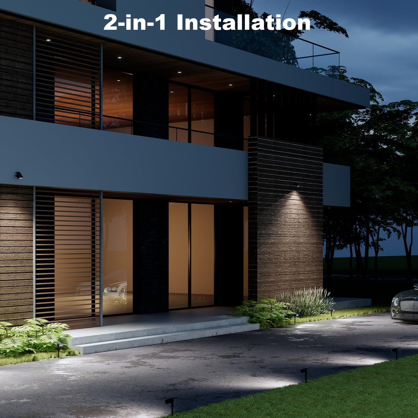 Aidroit Solar Spot Lights Outdoor Waterproof Ip65 3 Lighting Modes Solar Outdoor Lights For Garden Yard Outside Landscape 4 Pack