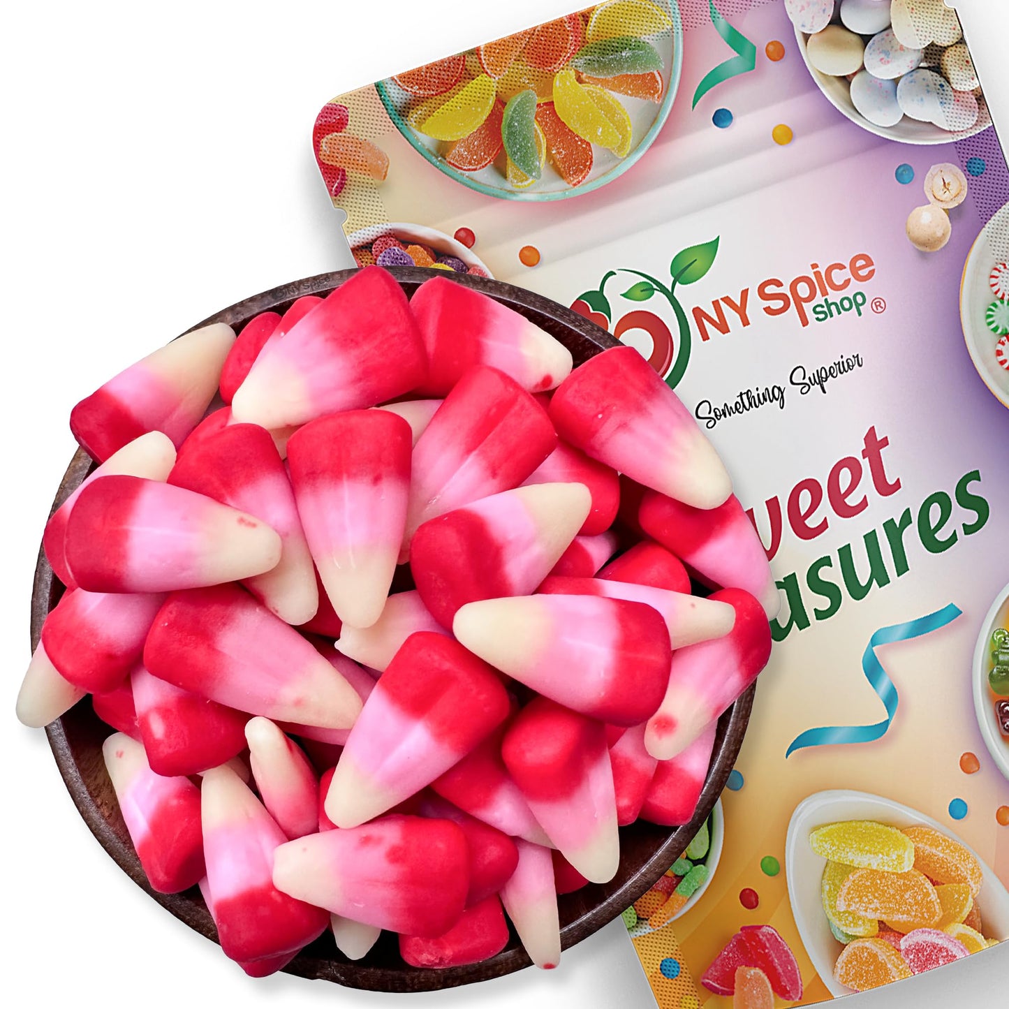 NY Spice Shop Valentine Gummy Candy Corn - 1 Pound Candy Corn Bulk for Valentines Gift Basket - Candycorn Gummies Snacks - Candy