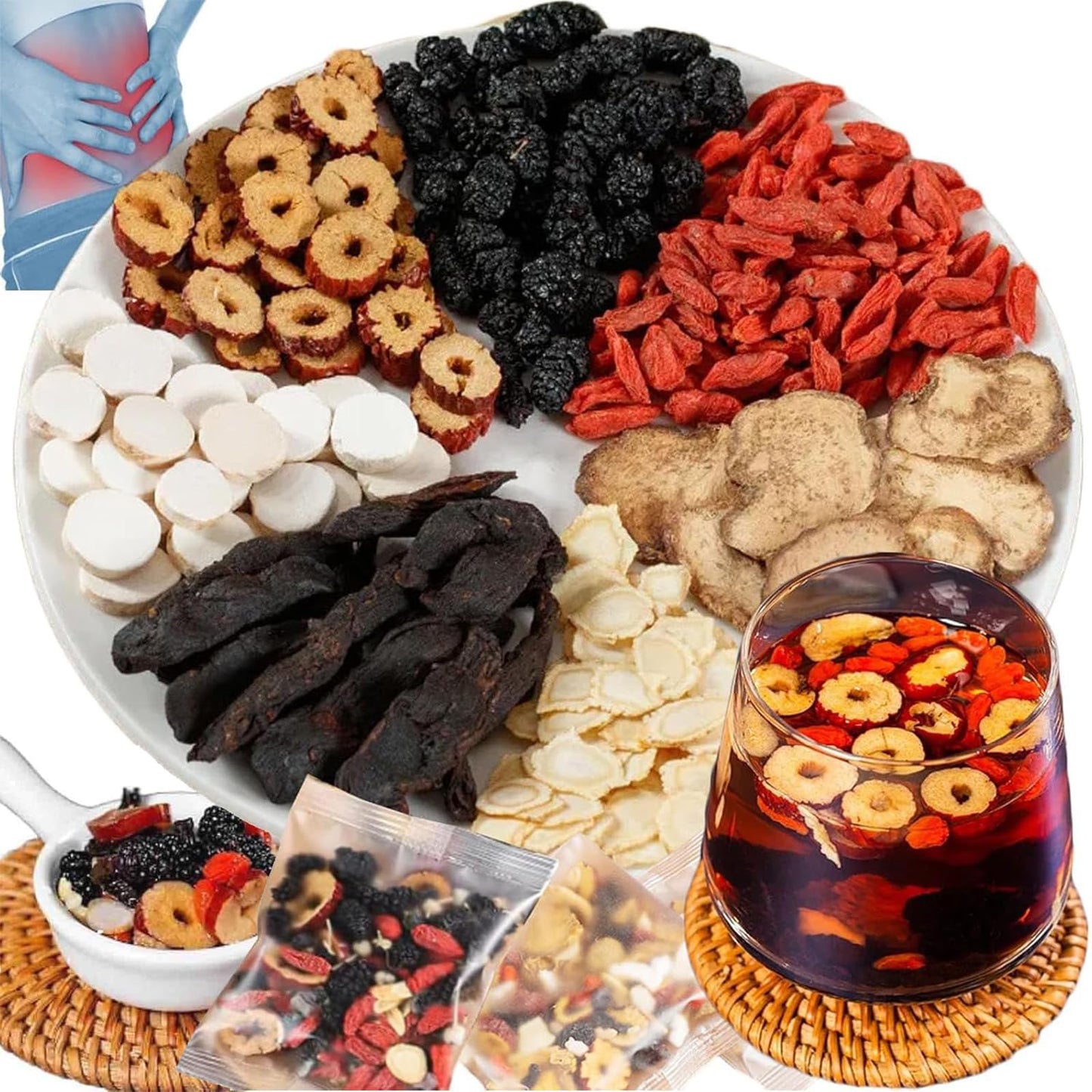 30 Pcs Formula Ginseng Treasure Tea Kidney Tea Formula Ginseng Six Treasure Tea Kidney Cleanse Tea Organic Kidney Cleanse Herbal Tea Kidney Tea (30pcs)