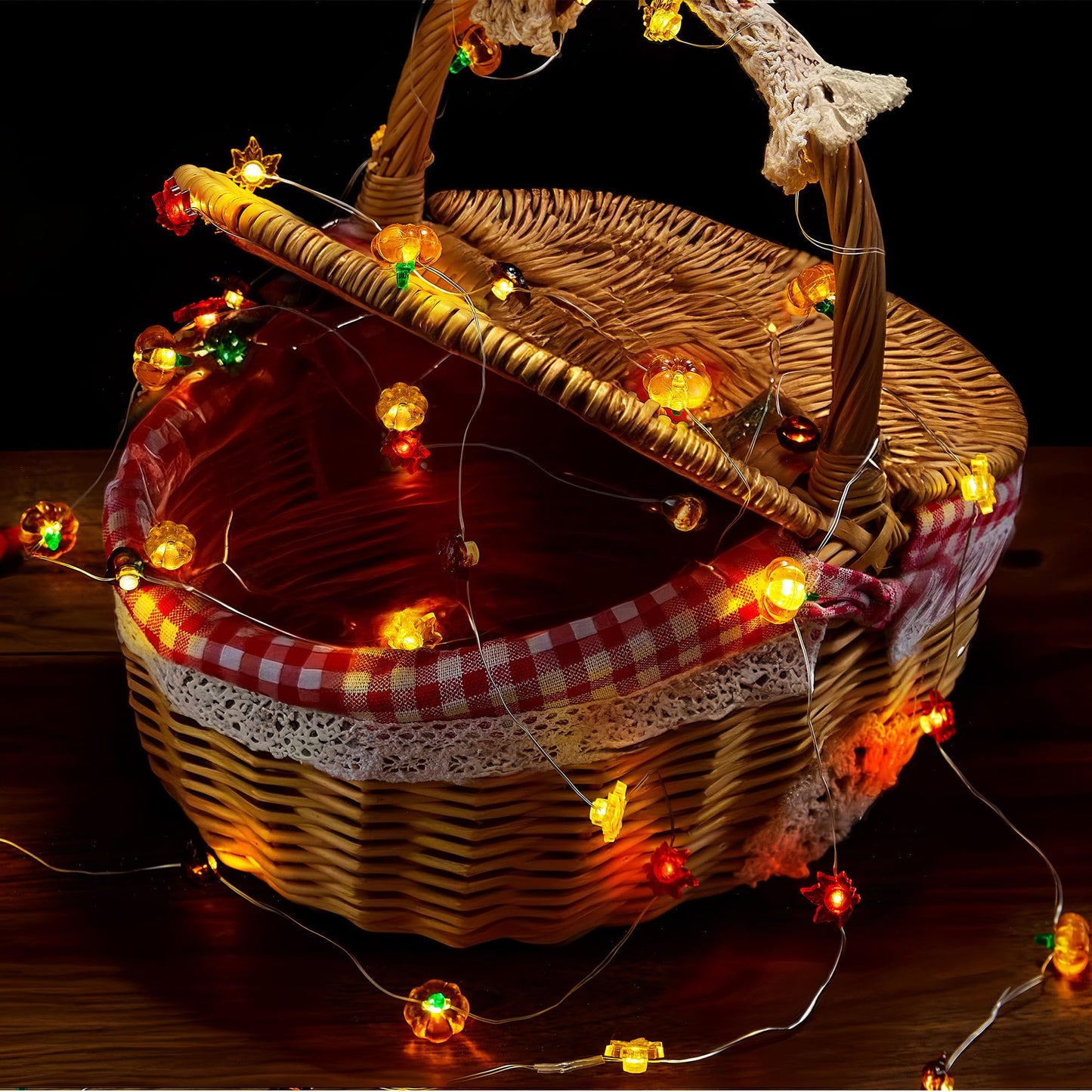 Blctec Thanksgiving Decorations 12.8Ft 40 Led String Lights With Acorn 3D Pumpkins & Maple Leaves Battery Operated Fall Fairy Lights With Timer For Indoor Outdoor Thanksgiving Decor