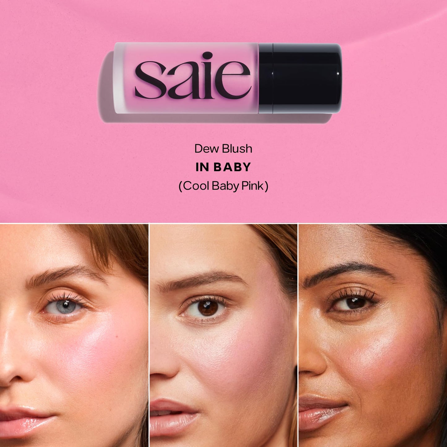 Saie SaieGlow Starter Makeup Kit - Glowy Super Gel in Roseglow, Dew Blush in Baby, and Glossybounce Lip Gloss in Play - Summer E