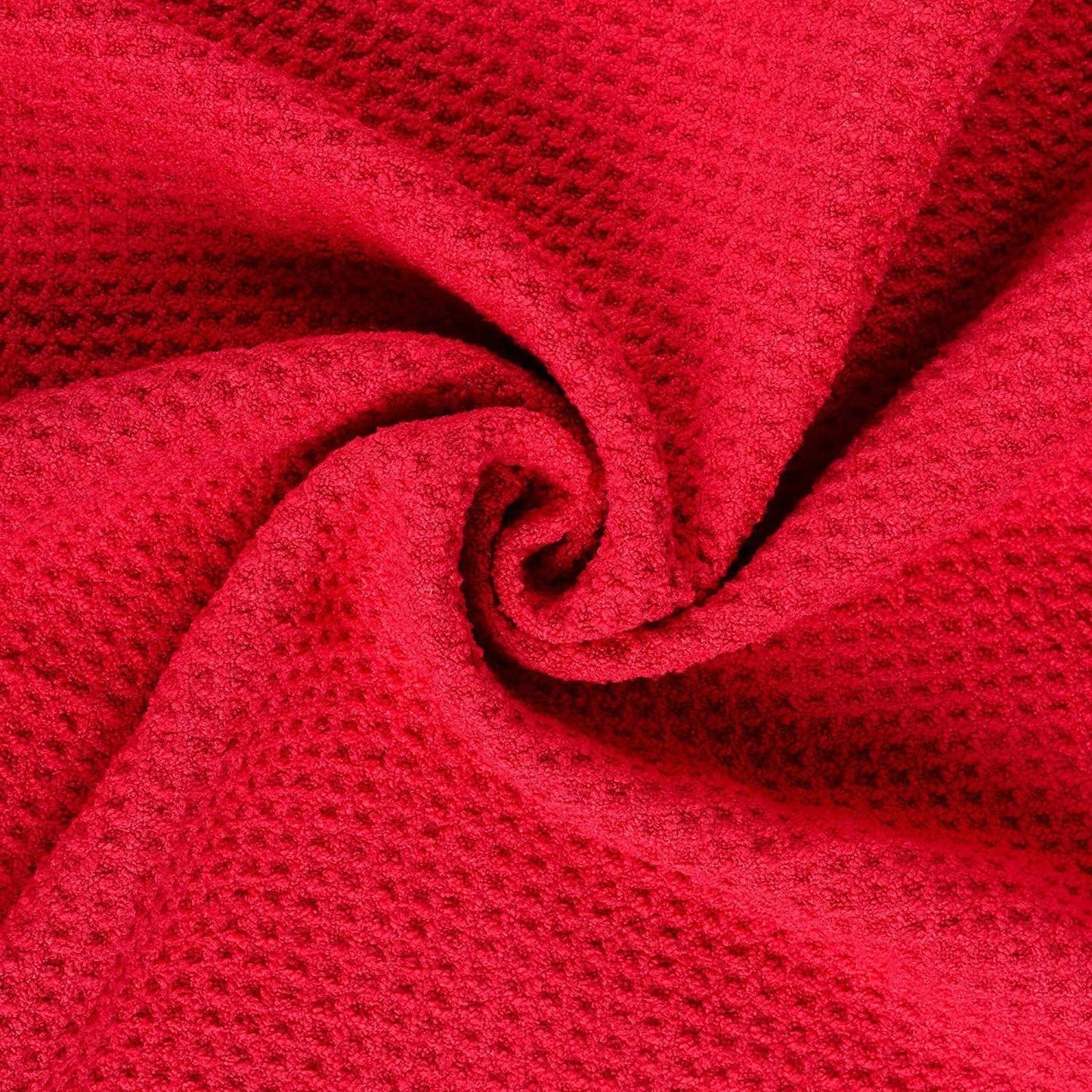 ATTRACTIVE Golf Towels, Microfiber Waffle Pattern Towels - Golf Club Brush with Cleaning (2 Red Towel+Black Brush)