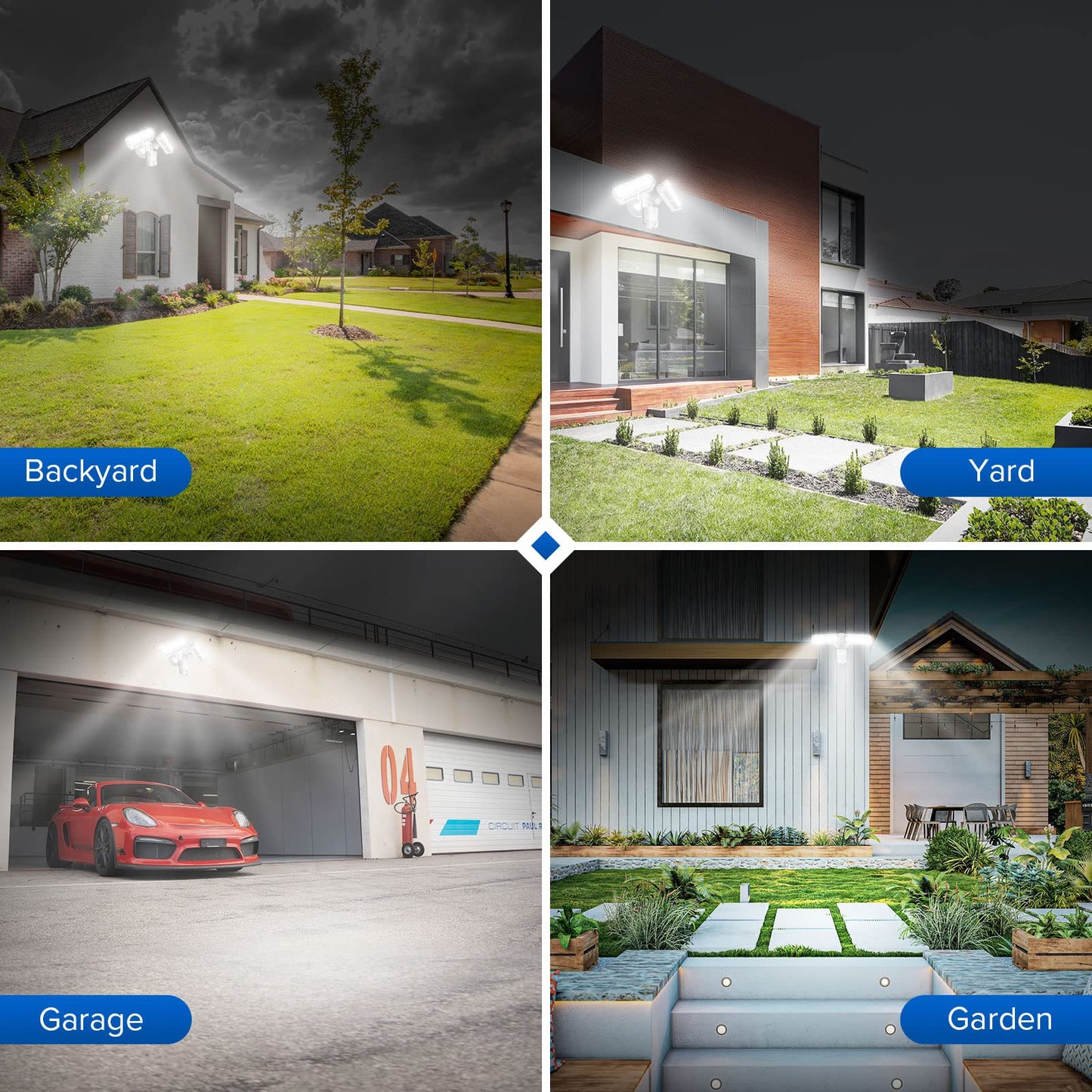 SANSI LED Motion Sensor Outdoor Light 36W, White, 5000K, IP65, Hardwired Security Flood Light, Model C2440-JW-36W