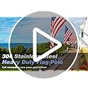 Sinyoeer 304 Stainless Steel Flag Poles,6 FT Flag Pole for Outside House, 1 Inch Outdoor Flag Pole with Swivels Rings, Hou...