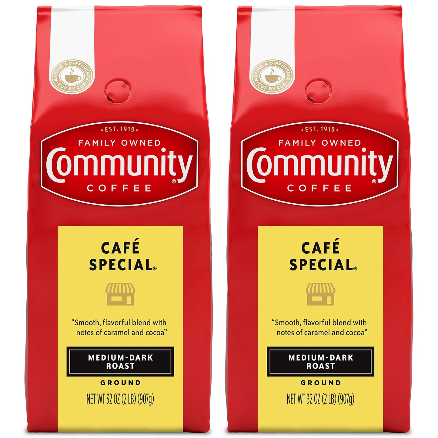 Community Coffee Caf Special Blend 64 Ounce, Medium Dark Roast Ground Coffee, 32 Ounce (Pack of 2)