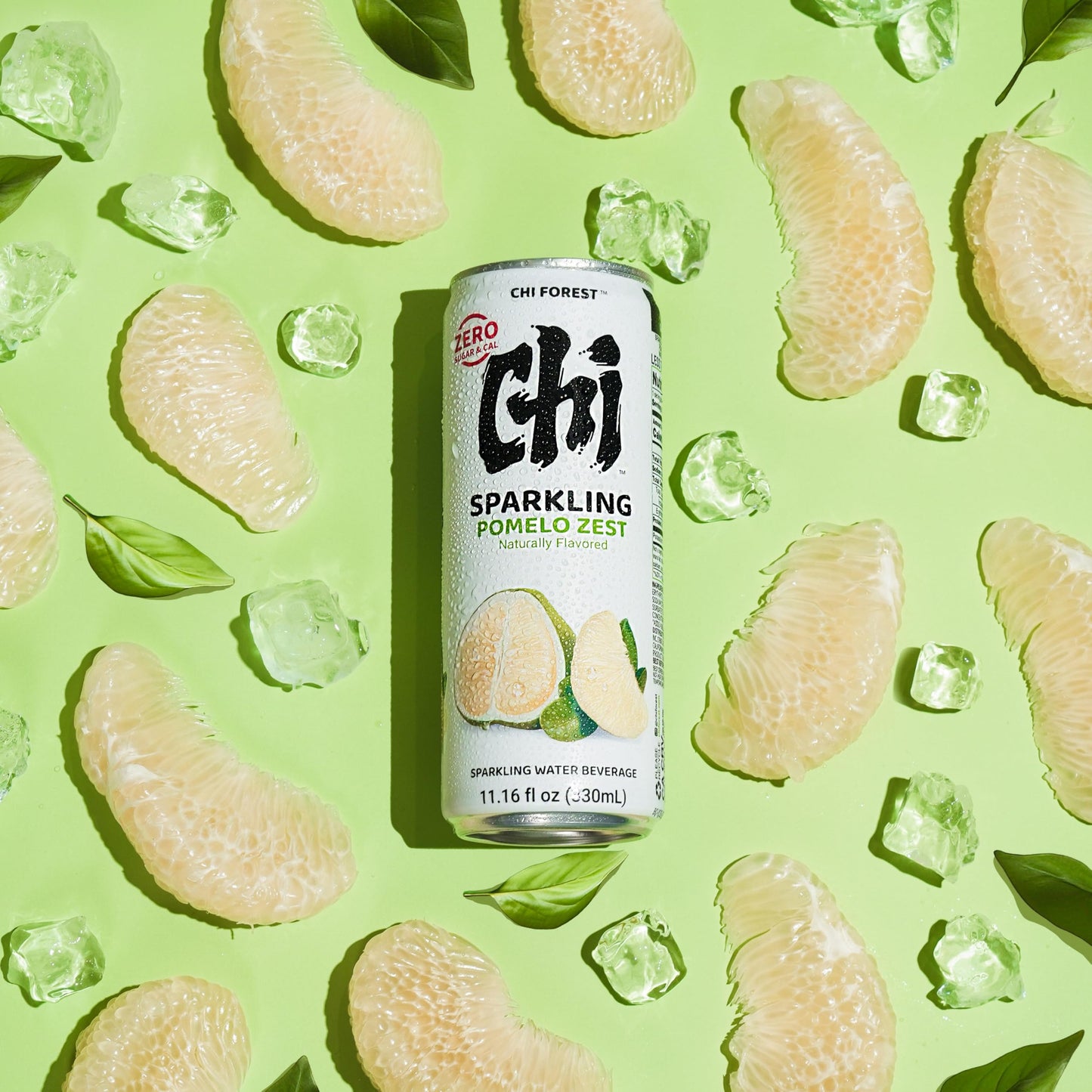 CHI FOREST Pomelo Sparkling Water Beverage Zero Sugar Drinks Zero Artificial Flavor 11.16 fl oz Cans (Pack of 24)