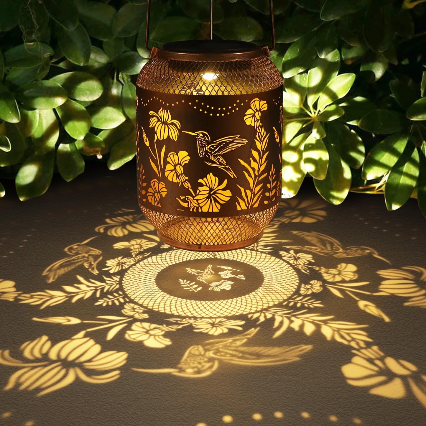 Hummingbird Solar Lanterns Outdoor Waterproof Birthdays Gifts For Women Mom And Grandma Metal Hanging Lanterns Decor Garden Decorative Solar Led Light For Yard Patio Lawn Porch Backyard