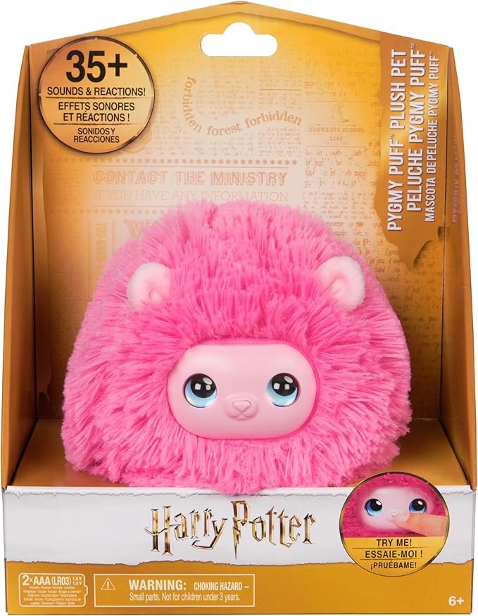 Wizarding World Harry Potter, Interactive Pygmy Puff Plush Toy Pet with Over 35 Sounds & Reactions, Kids Toys, Gifts & Stocking Stuffers for Girls & Boys