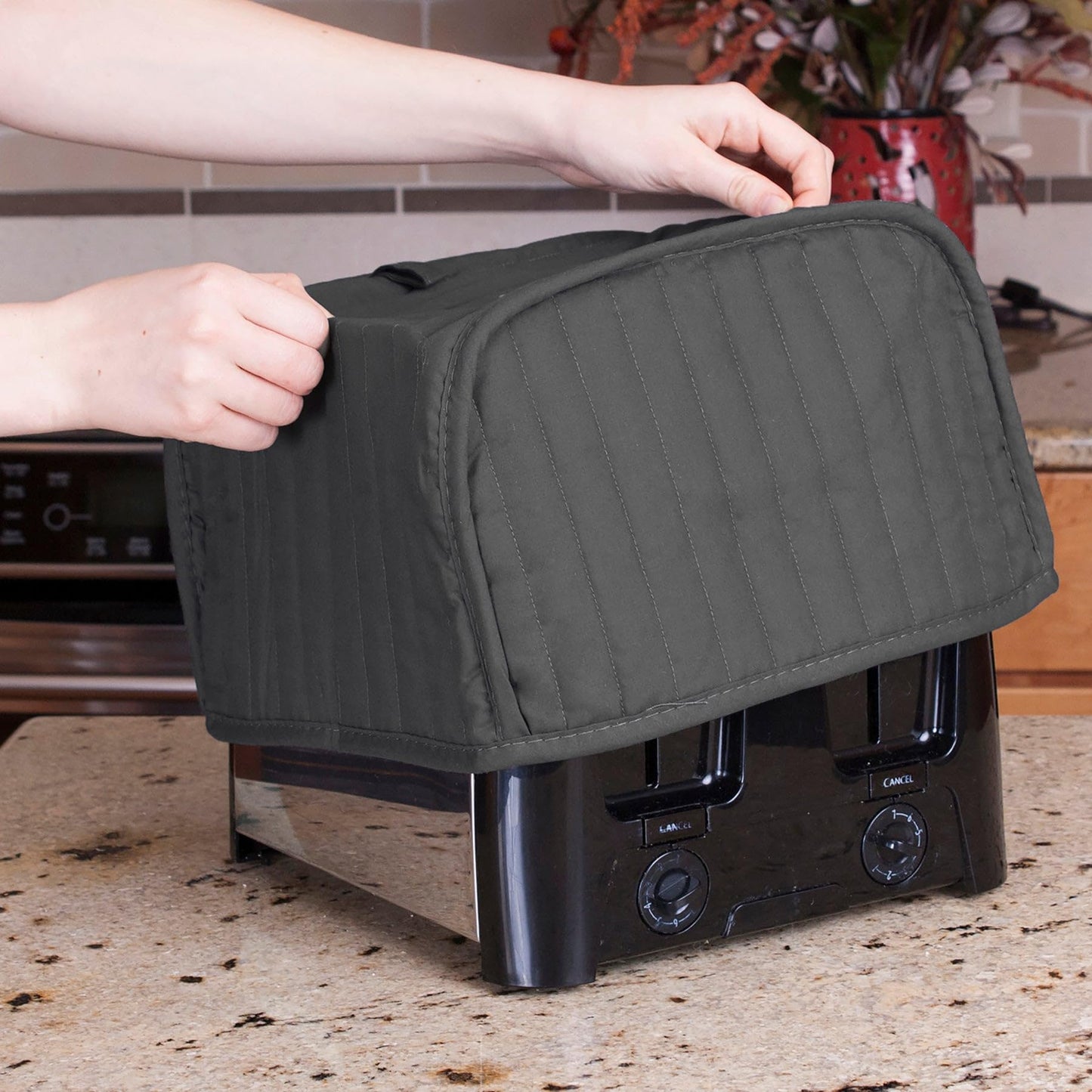 Ritz Premium Universal Four Slice Toaster Cover, 11.25 X 7.25 X 10.5, Polyester And Cotton Quilted, Fingerprint Protector, Super