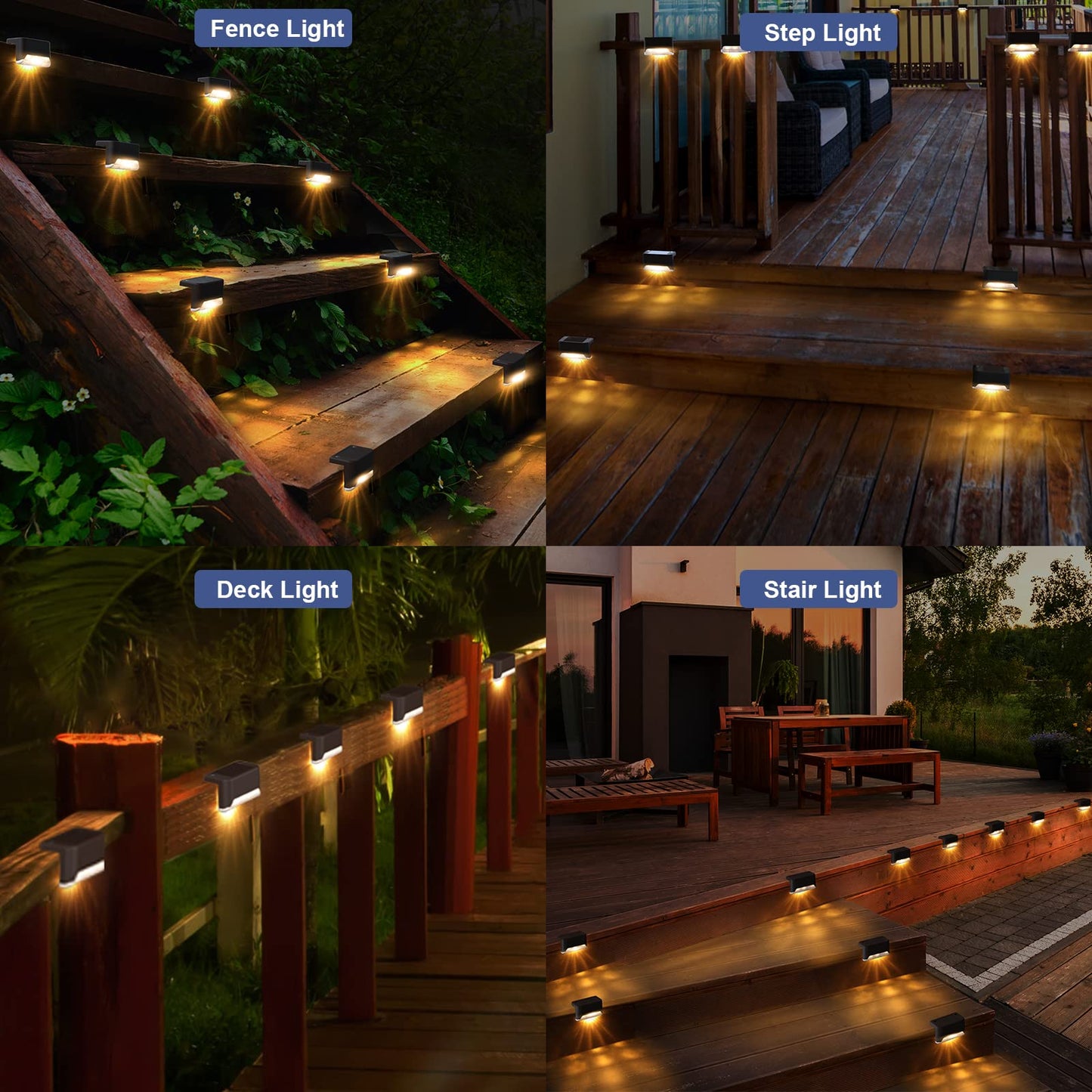 pearlstar Solar Deck Lights, Waterproof LED, 24 Pack, Brown, Model 588 for Stairs, Fence, Yard, Patio, Driveway, Pathway, Garden