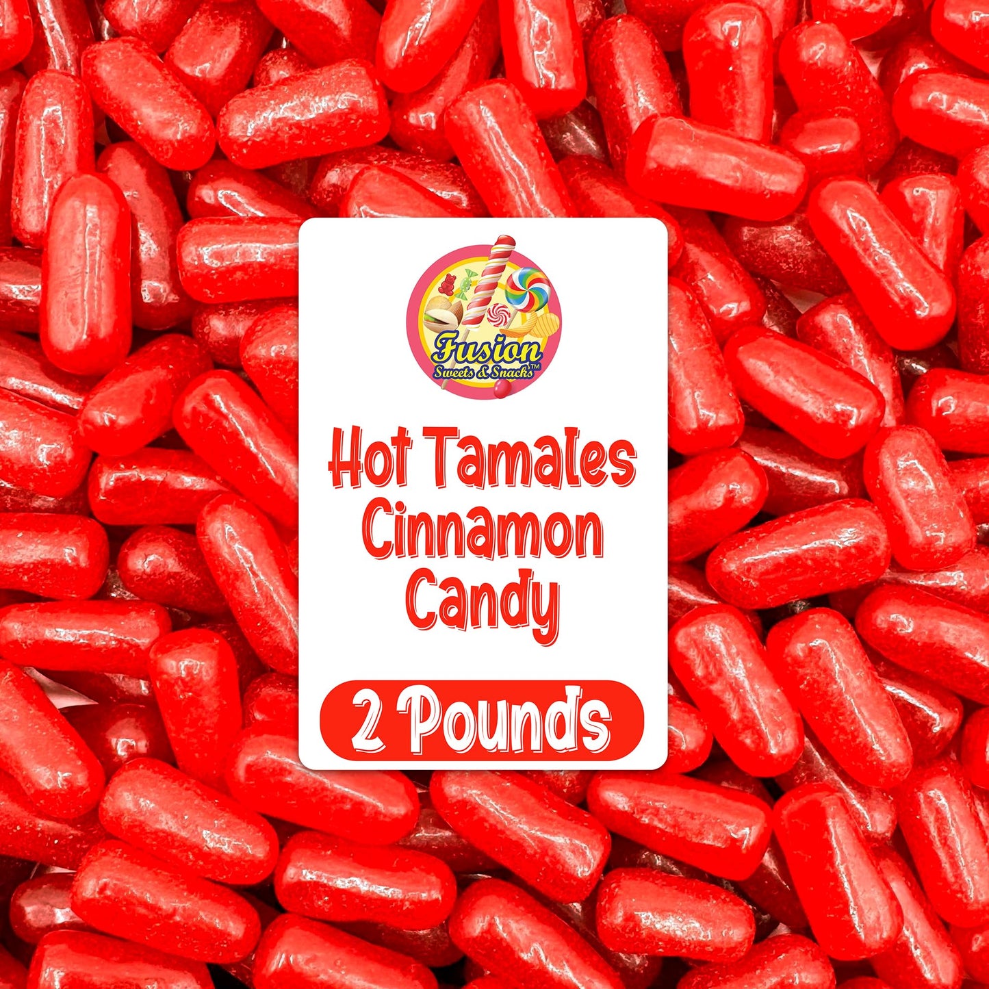 Hot Tamales Fierce Cinnamon Candy - 2 Pound Bulk Bag Spicy Hot Tamales Chewy Cinnamon Candy Gluten and Fat Free Red Candies