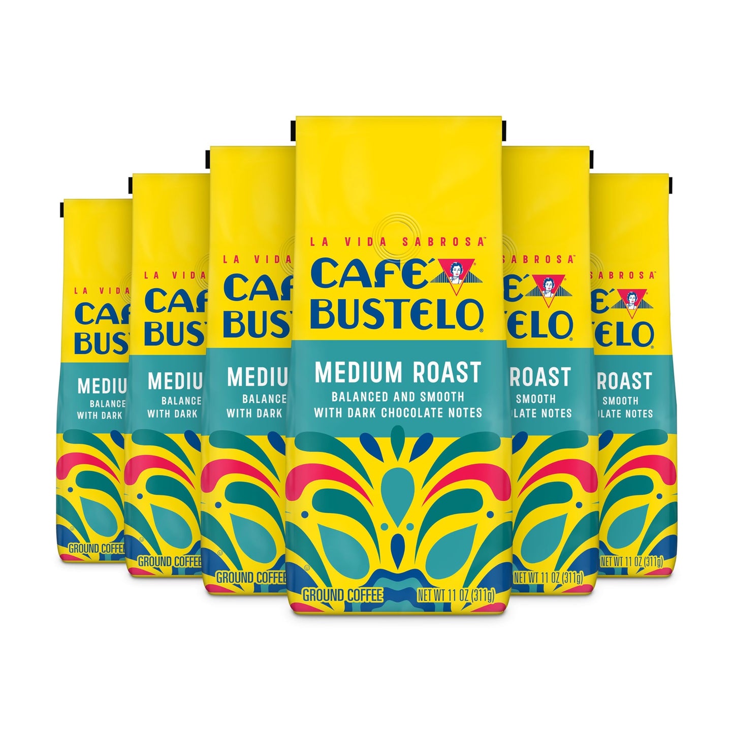 Caf? Bustelo Medium Roast Ground Coffee 11-Oz. Bag (Pack of 6)