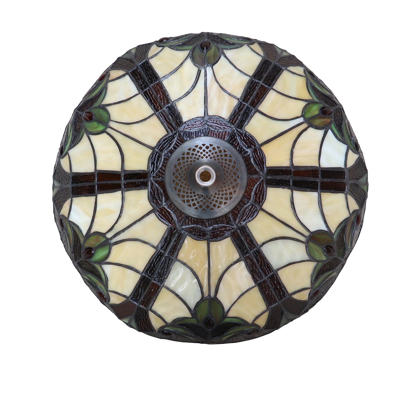 Chloe Lighting 2-Light Ceiling Semi-Flush Mount Stained Glass Antique Dark Bronze 16in Wide Model CH18780VI16-UF2