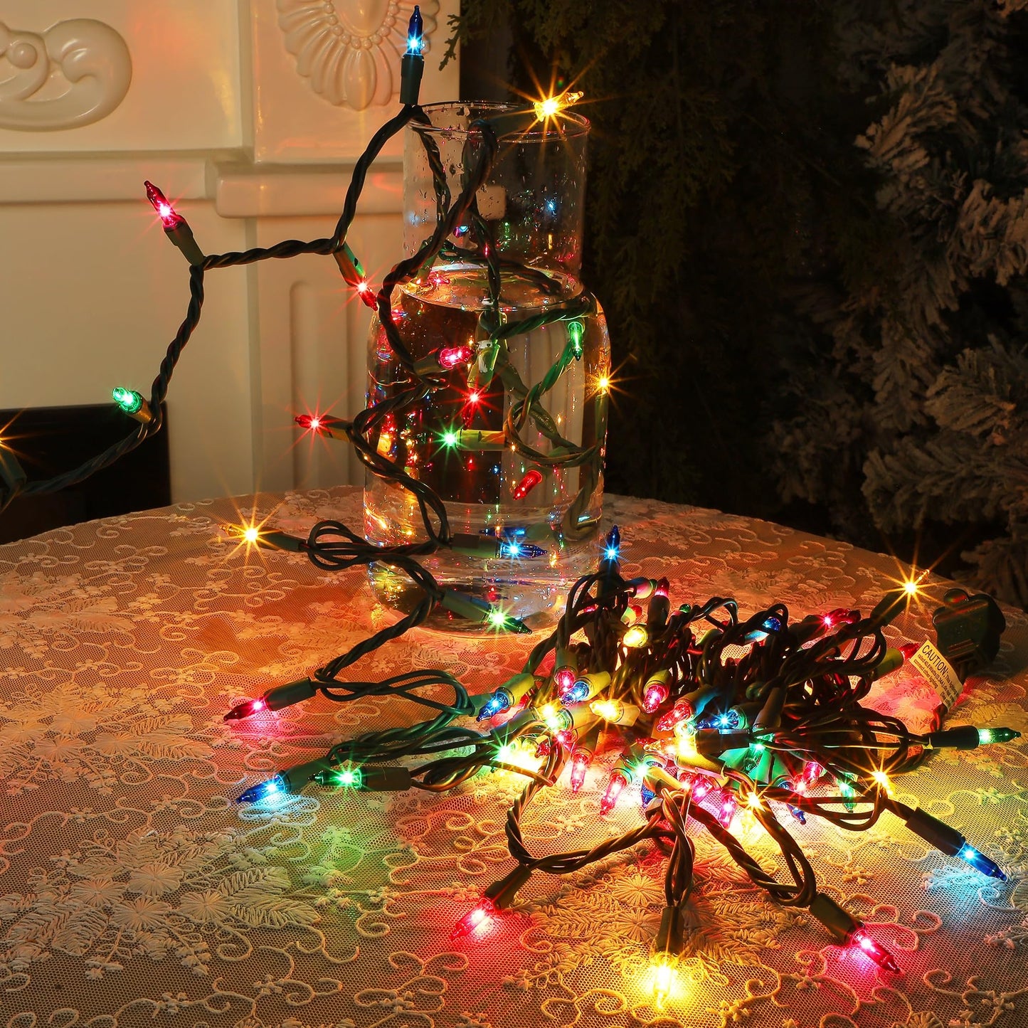 Watereem Multicolor Christmas String Lights 100 Count Incandescent Mini Christmas Lights Connectable Xmas Tree Light For Indoor Outdoor Garland Birthday Holiday Wedding Festival Party