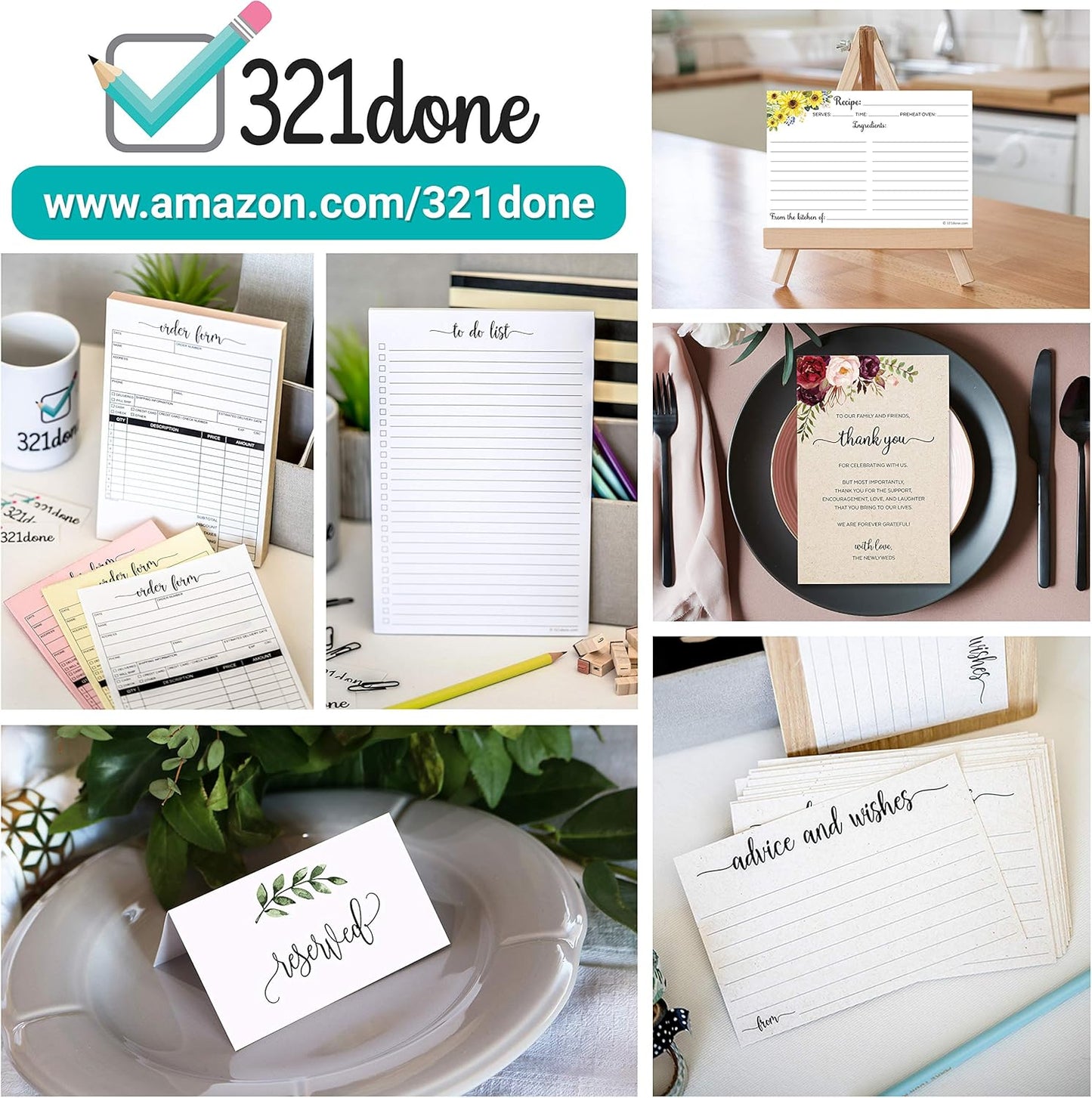 321Done To Do List Notepad - Pack of 4-50 Sheets (5.5 x 8.5) To-Do's Notepad Tear Off, Planning Memo Pad, Planner Checklist Organizing - Made in USA - Simple Script - College-Ruled