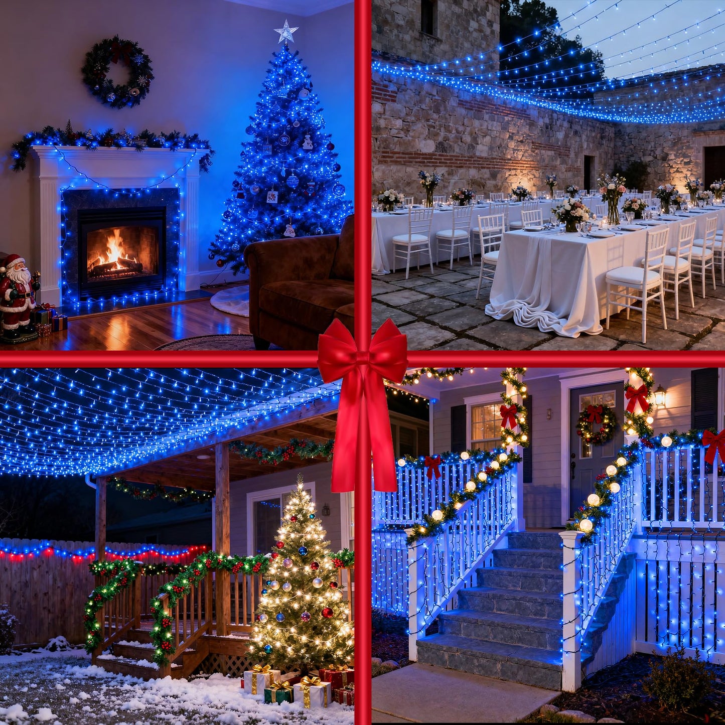 1500 Led Christmas Lights Outdoor With 12 Modes 470Ft Green Wire Christmas String Fairy Lights With Timer & Dimmable Waterproof Twinkle Tree Lights For House Patio Party Wedding Xmas Decor Blue