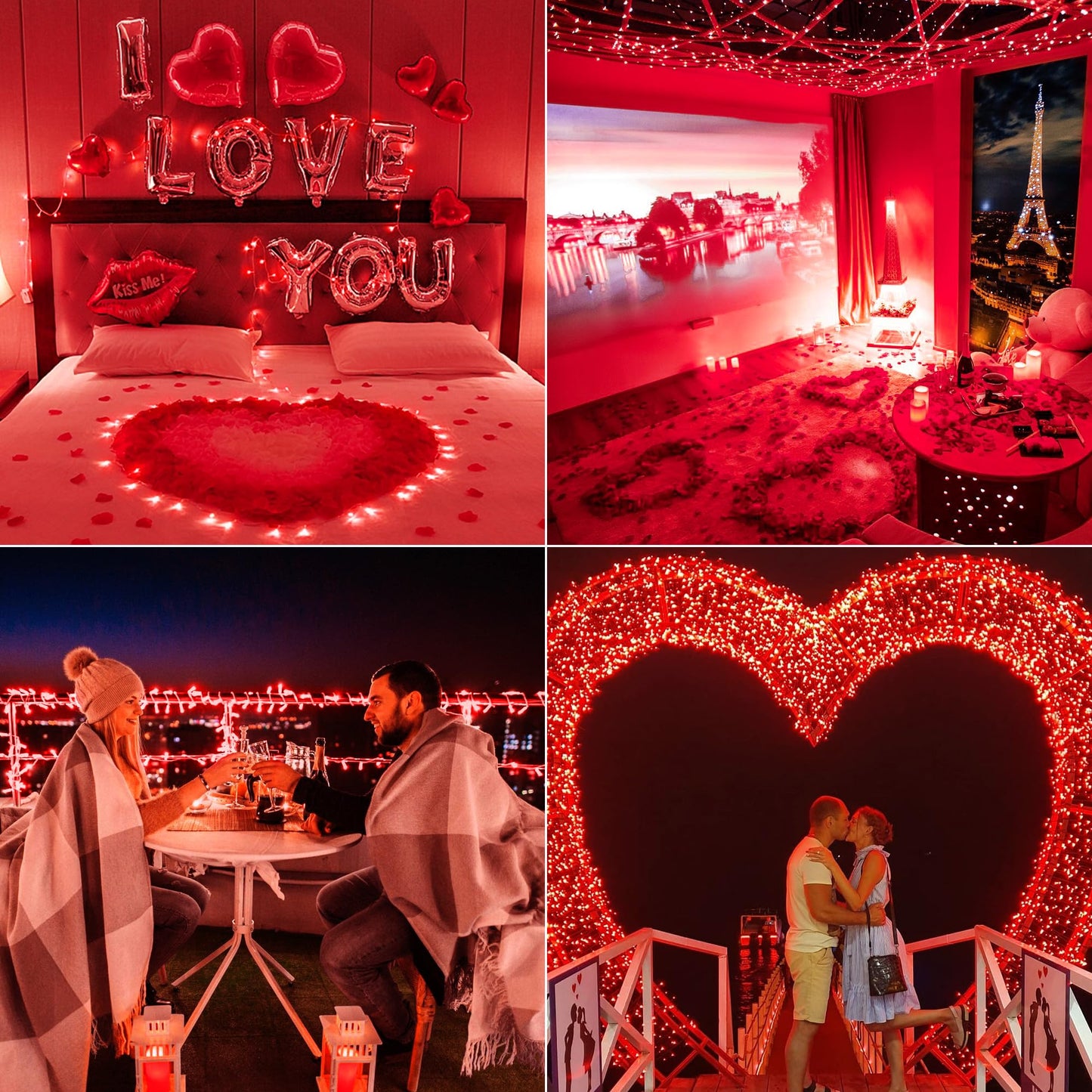 Mygoto 33Ft 100 Leds String Lights Waterproof Fairy Lights 8 Modes With Memory 30V Ul Certified Power Supply For Home Garden Wedding Party Christmas Decoration Indoor Outdoor (Red)