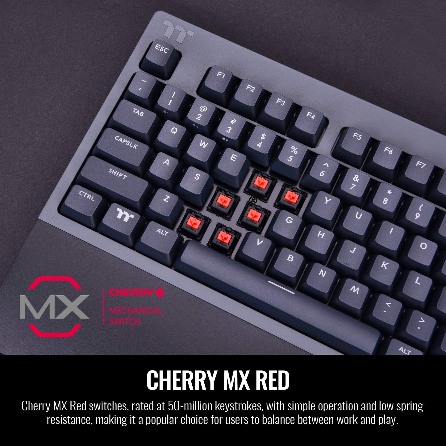 Thermaltake W1 Wireless Gaming Keyboard Cherry Mx Red, 2.4Gh Per Minute, Bluetooth 4.2, Low Energy Technology, Usb Type-C Connec