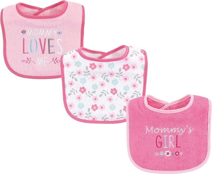 Luvable Friends Unisex Baby Cotton Terry Drooler Bibs with Fiber Filling