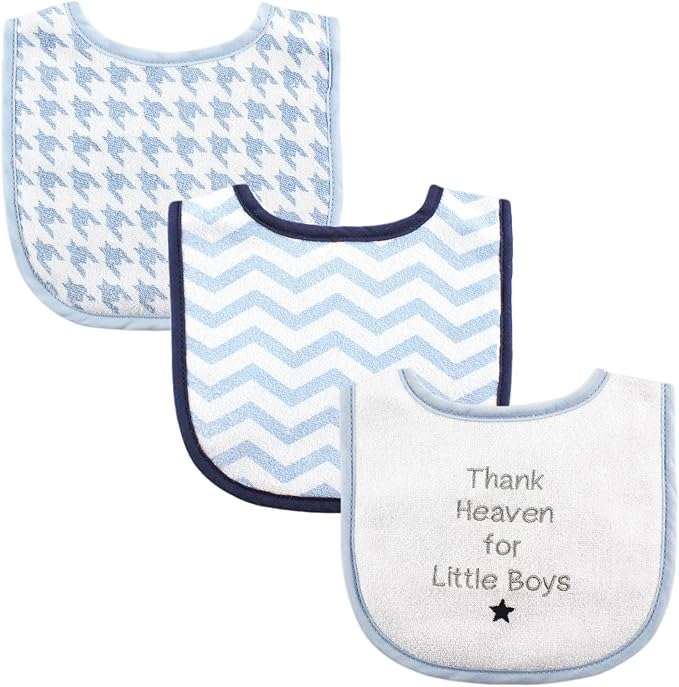 Luvable Friends Unisex Baby Cotton Terry Drooler Bibs with Fiber Filling