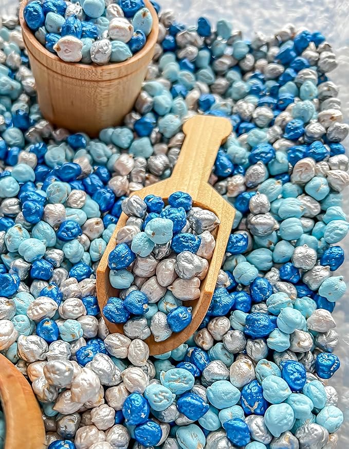 Colored Chickpeas for Sensory Play and Sensory Bins - Many Different Seasonal Colors (2 Cups, Winter 2)