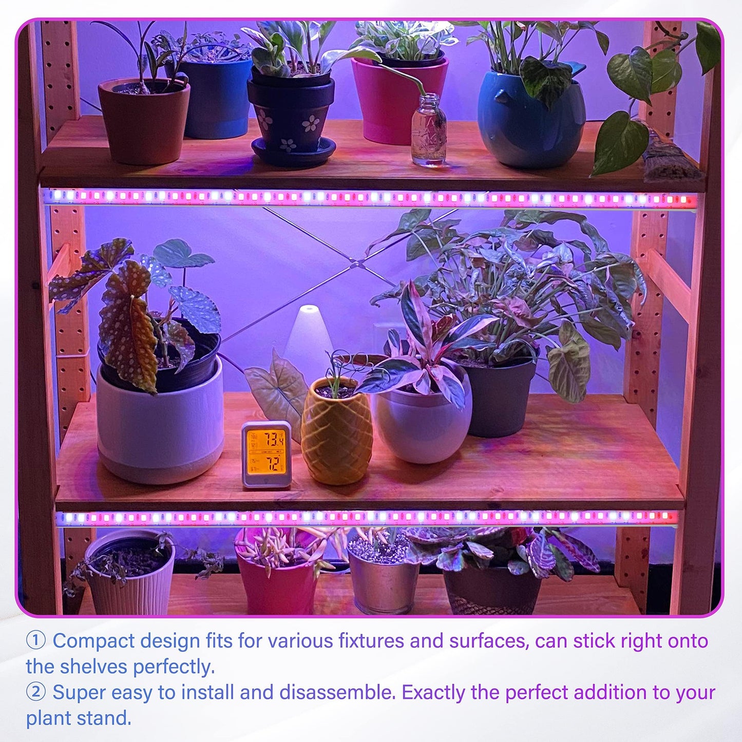 Ipower 20W Led Plant Grow Light Strips, Full Spectrum, Auto On/Off Timer, 4 Tubes, Red & Blue, Ideal For Indoor Hydroponics And Succulents