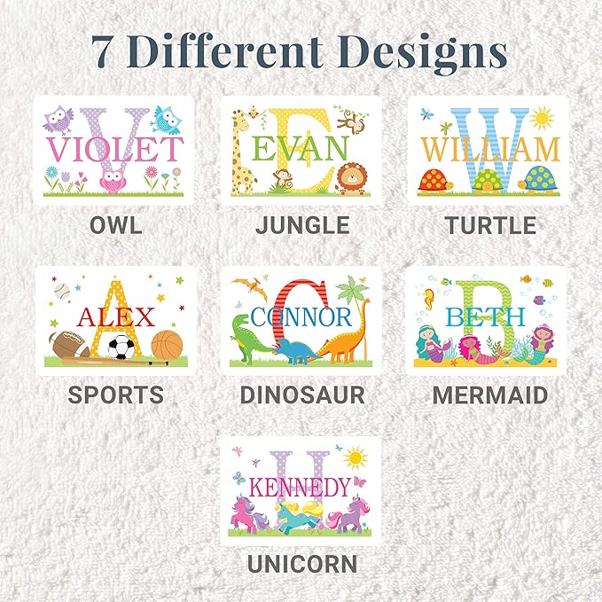 Let’s Make Memories Personalized My Own Name Step Stool - Children’s Step Stool - Sturdy Wood – Non-Toxic Paint, Sealer - Unicorn Design - White - 14’Wx9.25”Lx8.75”H - Ages 3+
