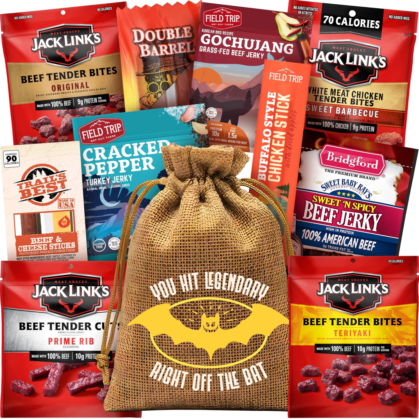 Halloween Beef Jerky Gift Basket - Healthy Halloween For Kids Women Men - Trick Or Treat Bucket With Spooky Basket Stuffers & Boo Basket For Him By CraveKraft