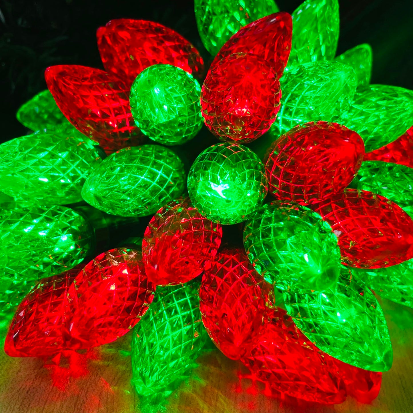 Kaq 2Pk 100Led Red And Green C9 Christmas Lights Waterproof Indoor Outdoor Extendable 98Ft String Lights Plug In With 13 Lighting Modes C9 Christmas Decorations For Party Patio Outside Yard Decor