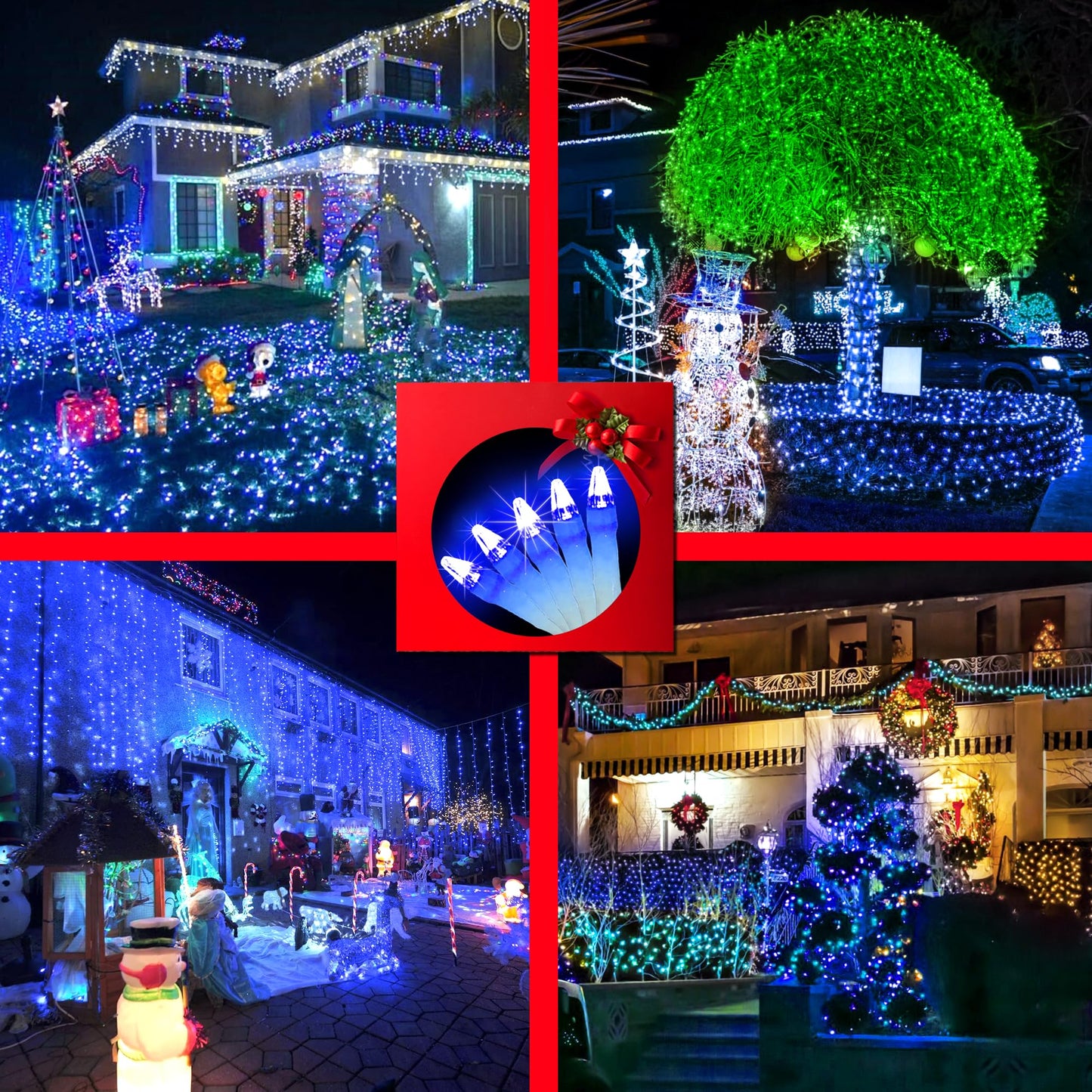 Xikengshq 750 Led Christmas Lights Outdoor Use 246Ft 8 Lighting Modes Fairy Lights For Outside Christmas Tree Lights Outdoor Ip44 Waterproof For Xmas Patio Yard Fence Deck Balcony Garden Decorblue