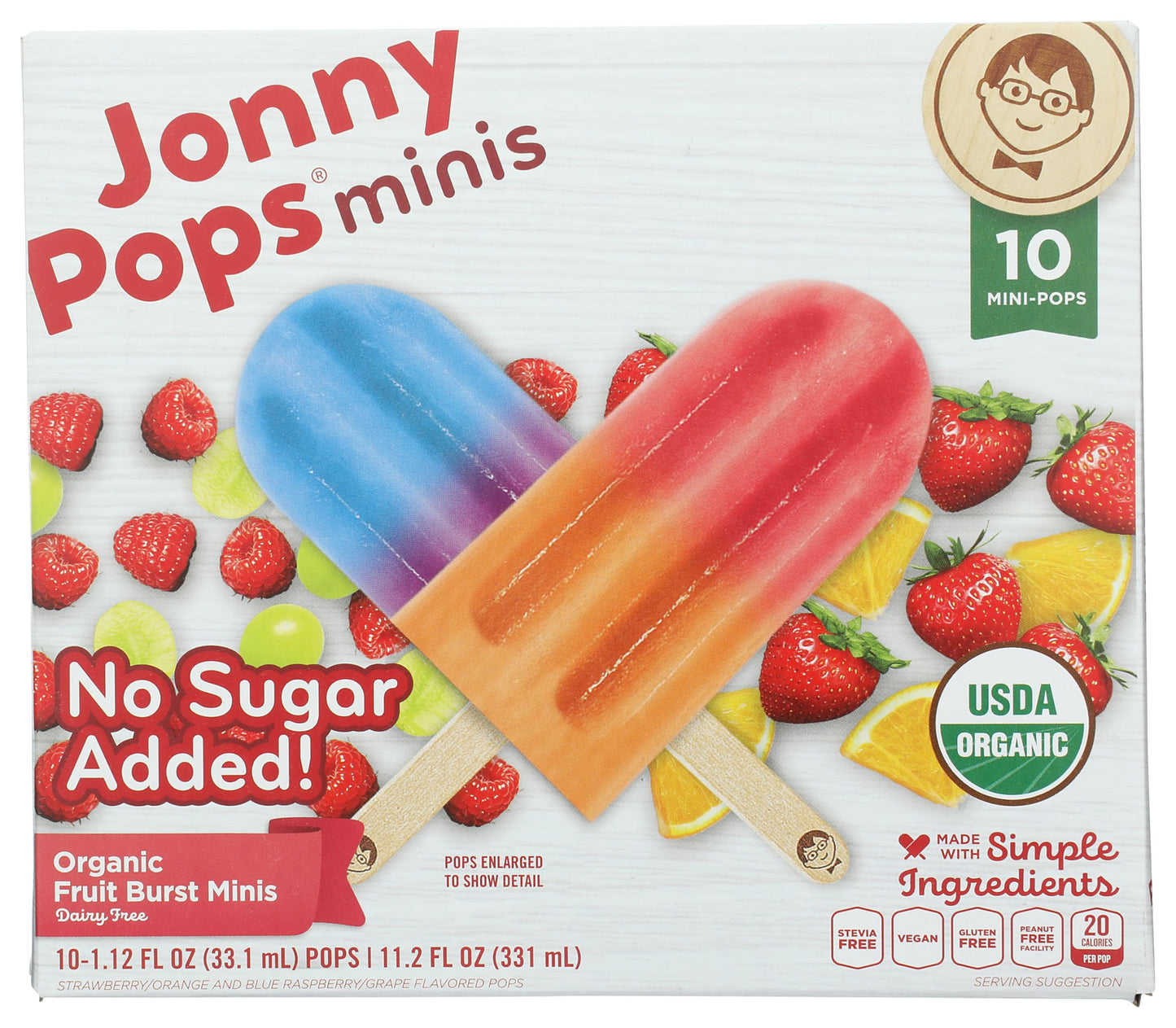 Jonnypops Organic Fruit Burst Mini Pops 11.2 Fl Oz