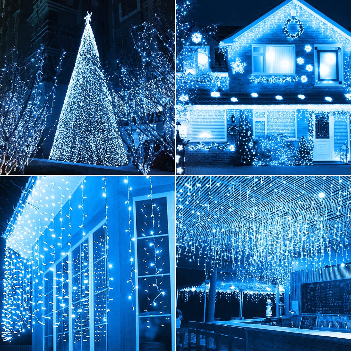 Koxly 2 Pack Battery Operated String Lights, Remote Timer, Waterproof, 8 Modes, 16.4Ft, Blue For Indoor Outdoor Decorations