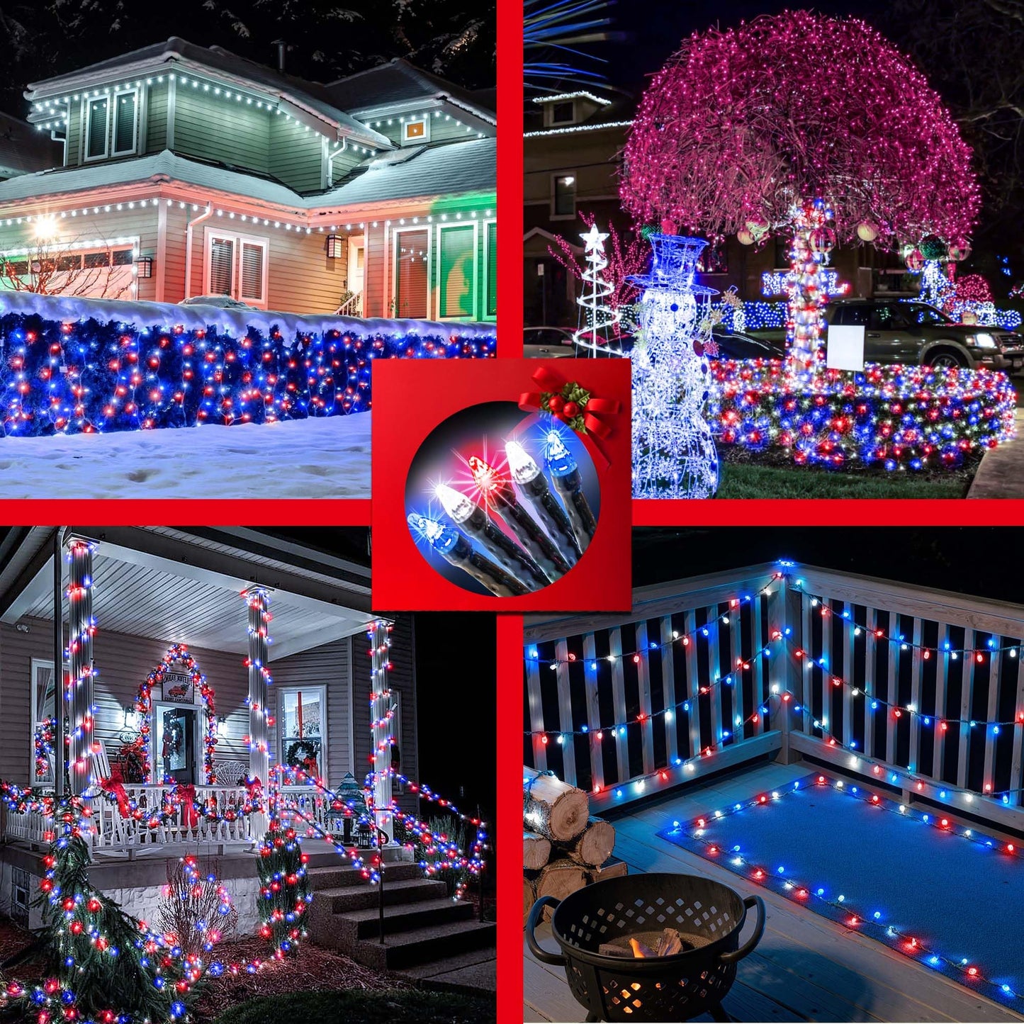 750 Led 240Ft Christmas Lights Outdoor 12 Lighting Modes Christmas String Lights With Timer Dimmable Plug In Red White And Blue Led Stringlights Waterproof For Yard Tree Wedding Party Holiday