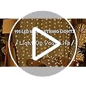 Meonum Curtain Tapestry Backdrop String Lights, Each 13 Strings 6.6 x 5 ft Tapestry Fairy String Light, 8 Modes Window Wal...
