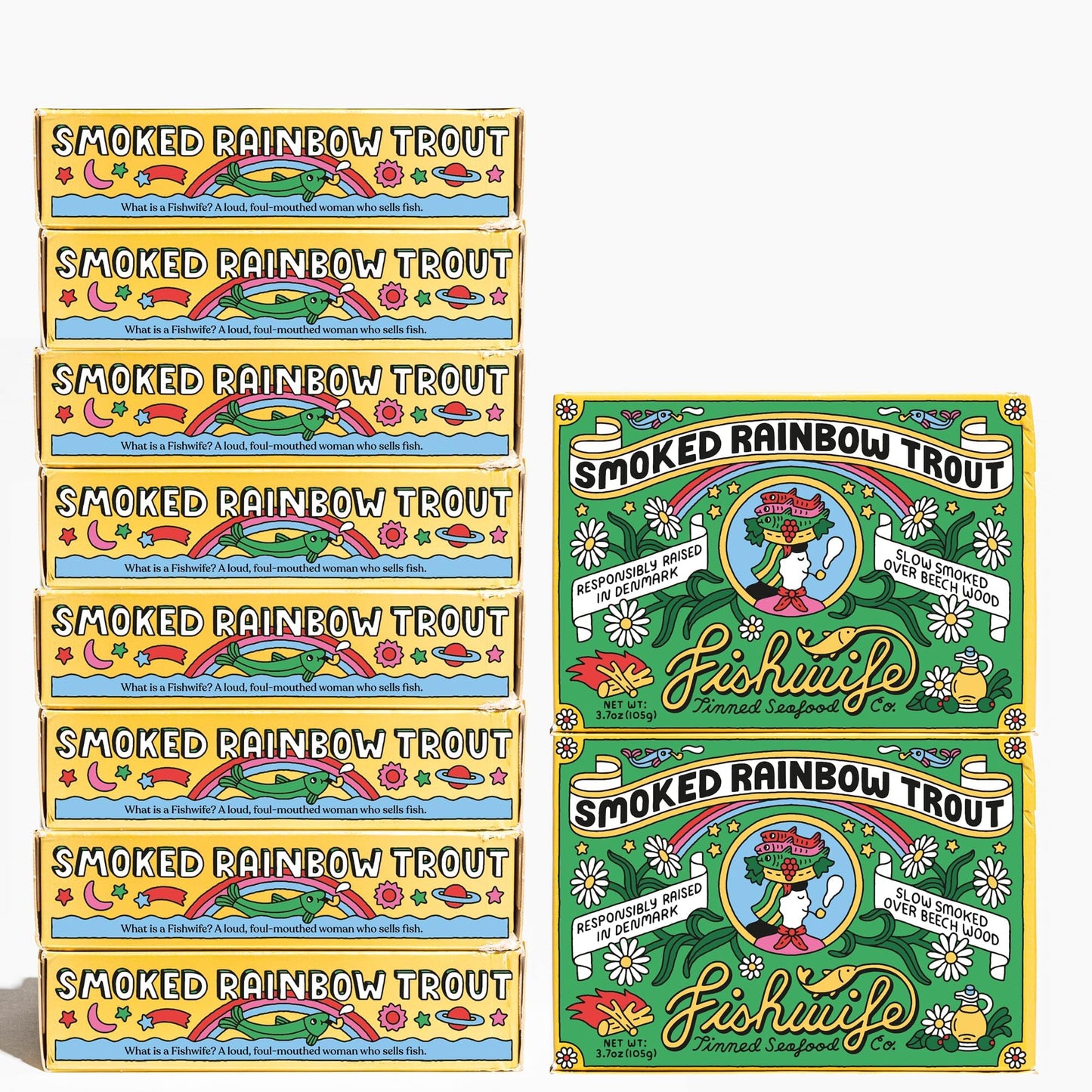 Smoked Rainbow Trout 10-Pack (3.7 oz per tin) | ASC-Certified Sustainable Seafood Gluten Free Omega-3s | Handpacked in BPA-NI Tins